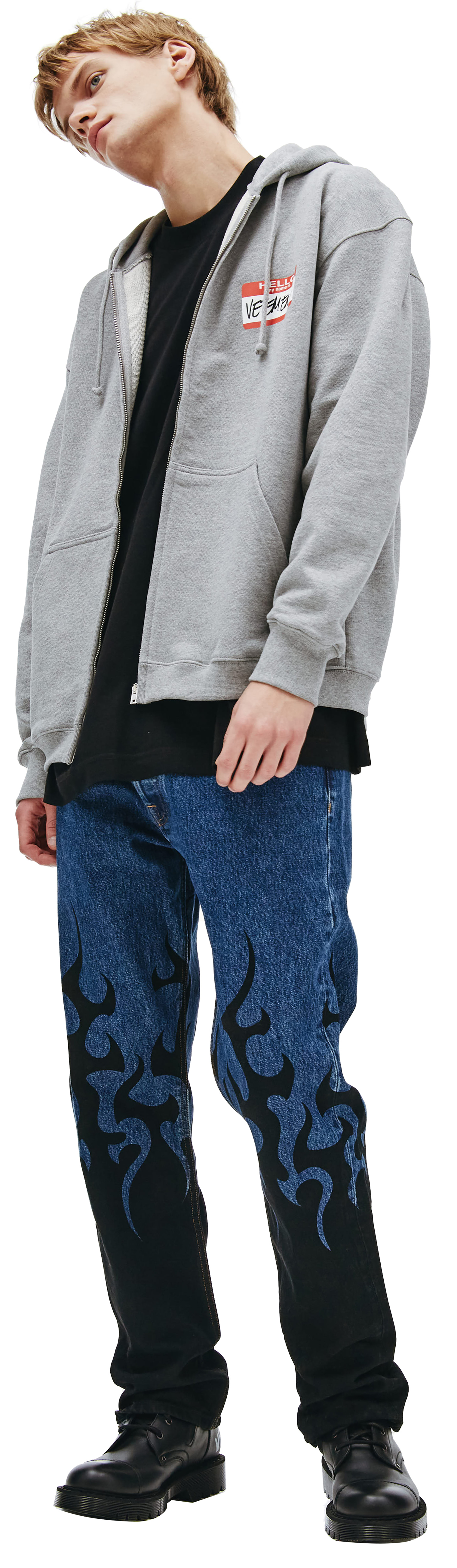 VETEMENTS Grey Logo hoodie