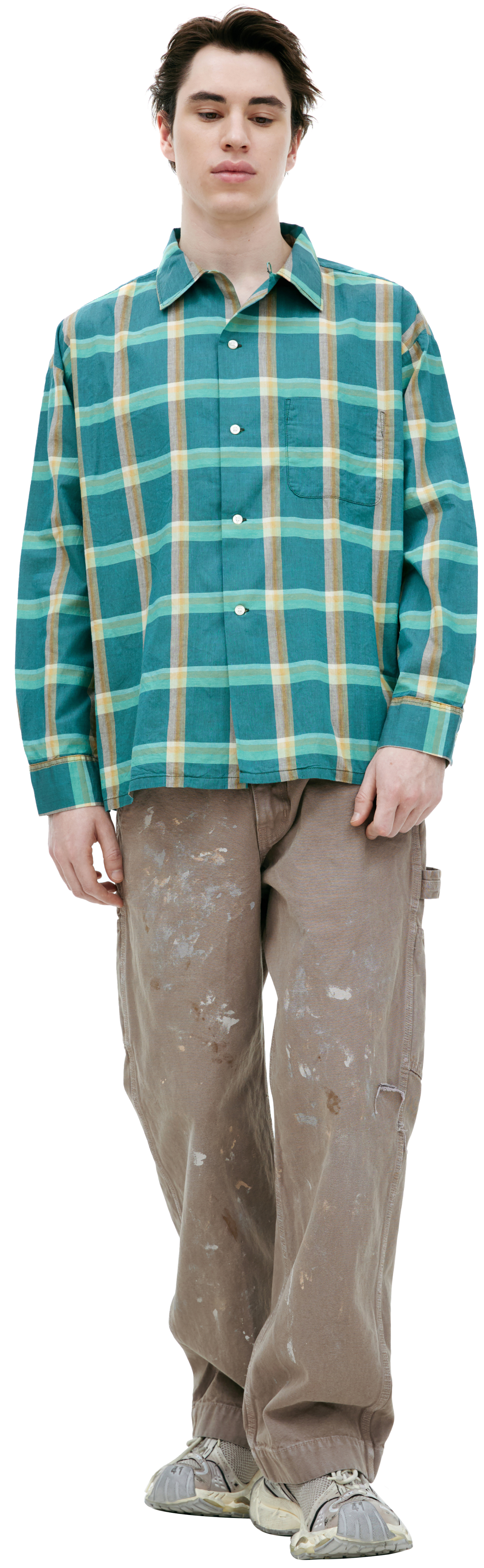 Saint Mxxxxxx Green plaid shirt