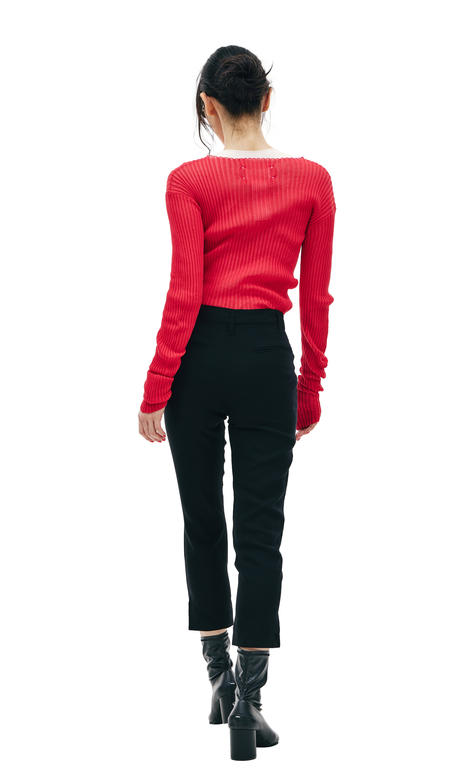 Ann Demeulemeester Black Cropped Wool Trousers