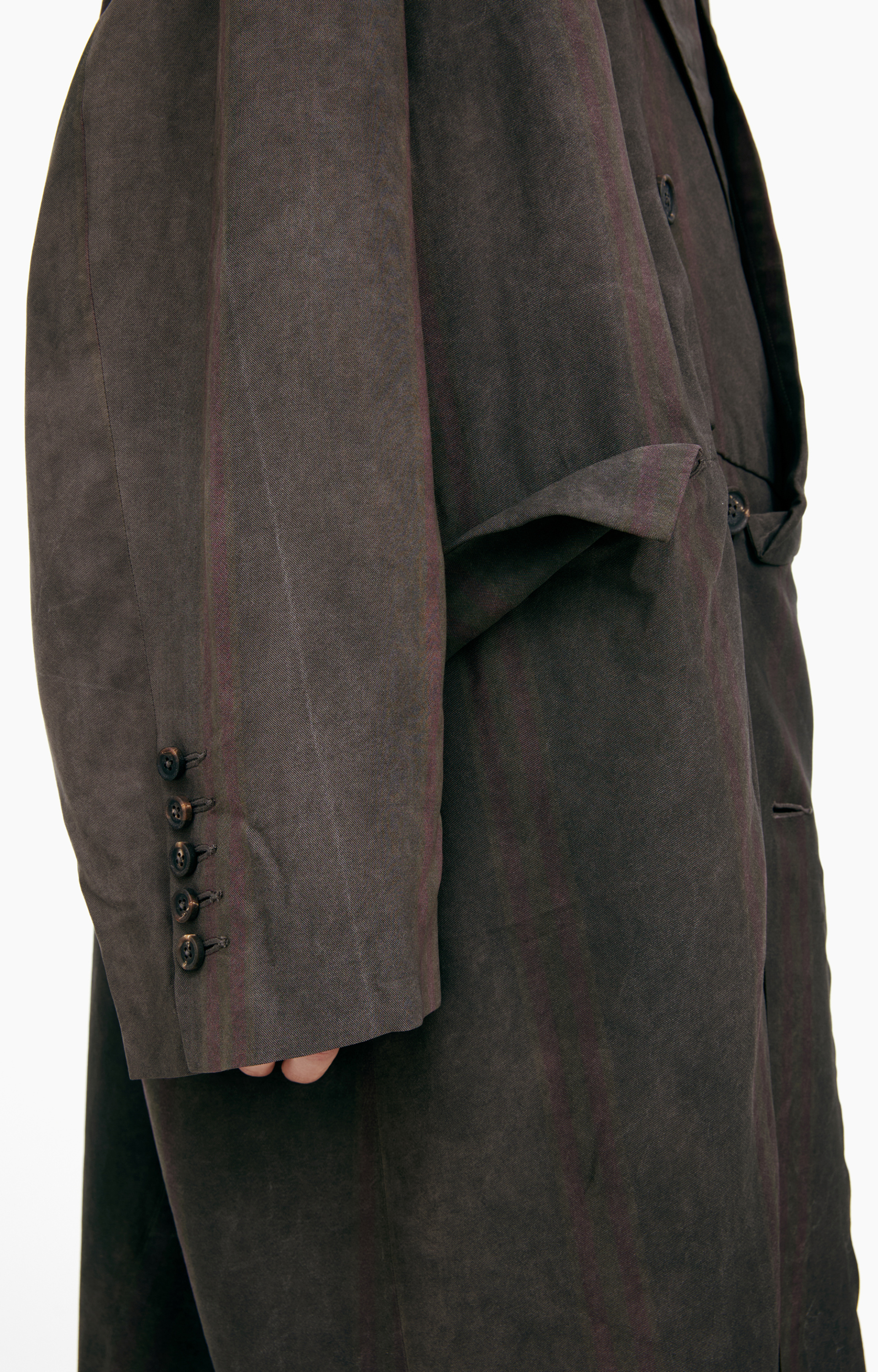 Ziggy Chen Double-breasted striped trench coat