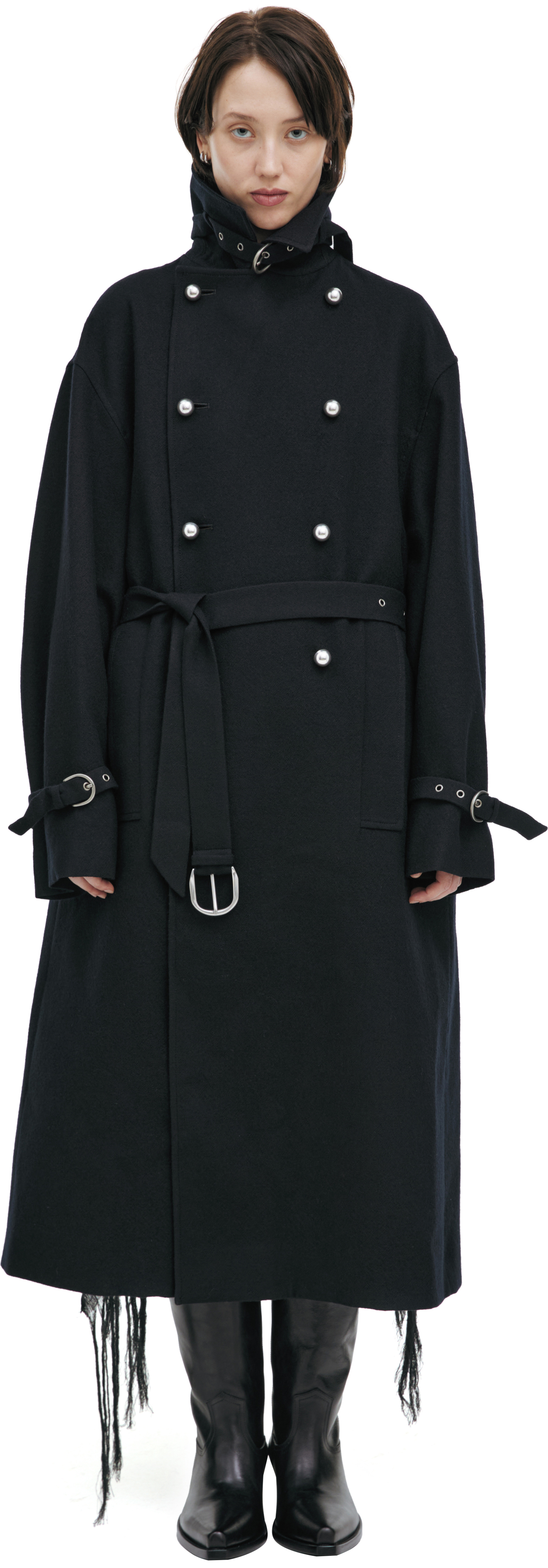 Ann Demeulemeester Wool coat with slit pockets