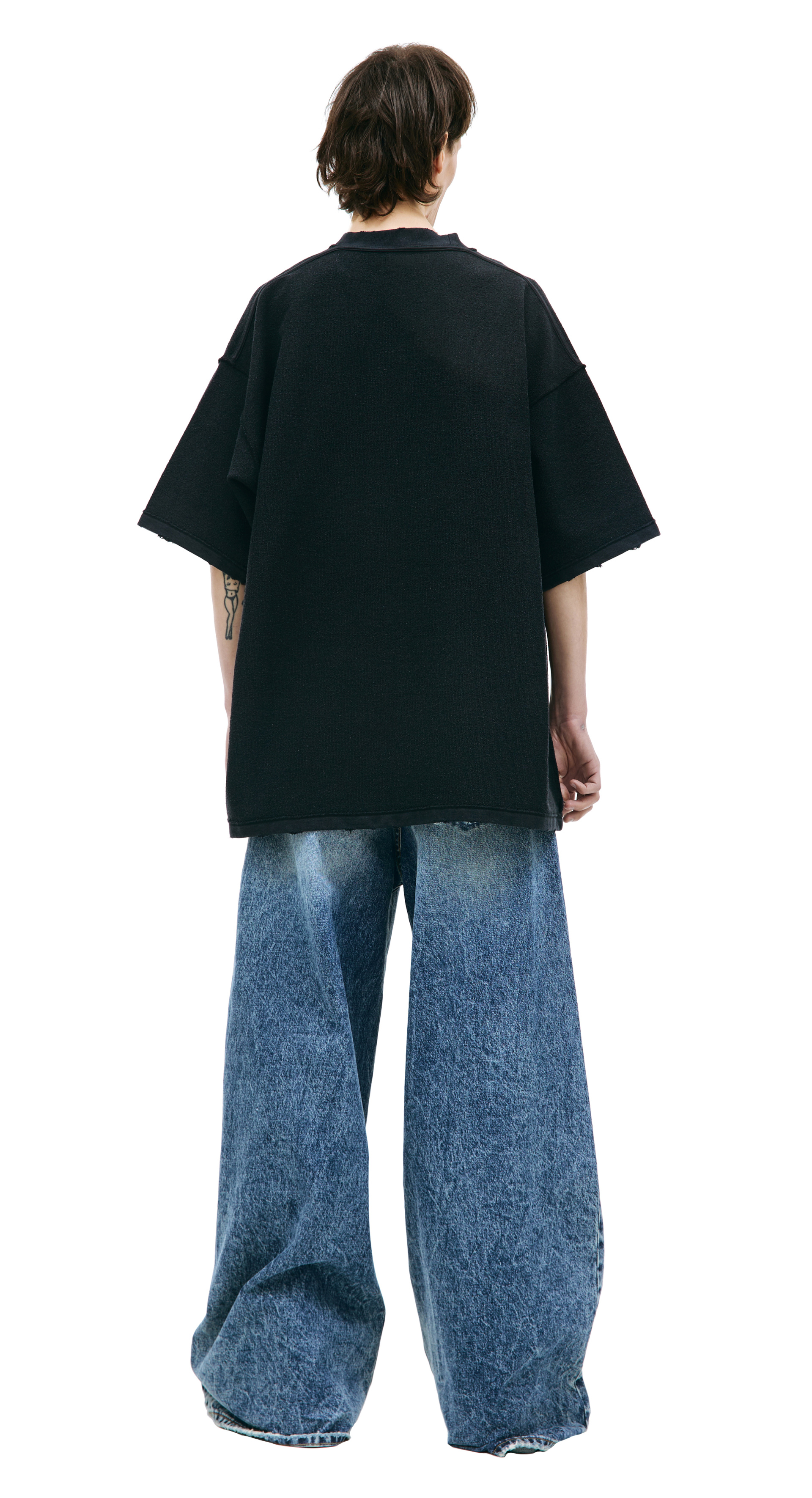 VETEMENTS Black t-shirt inside out