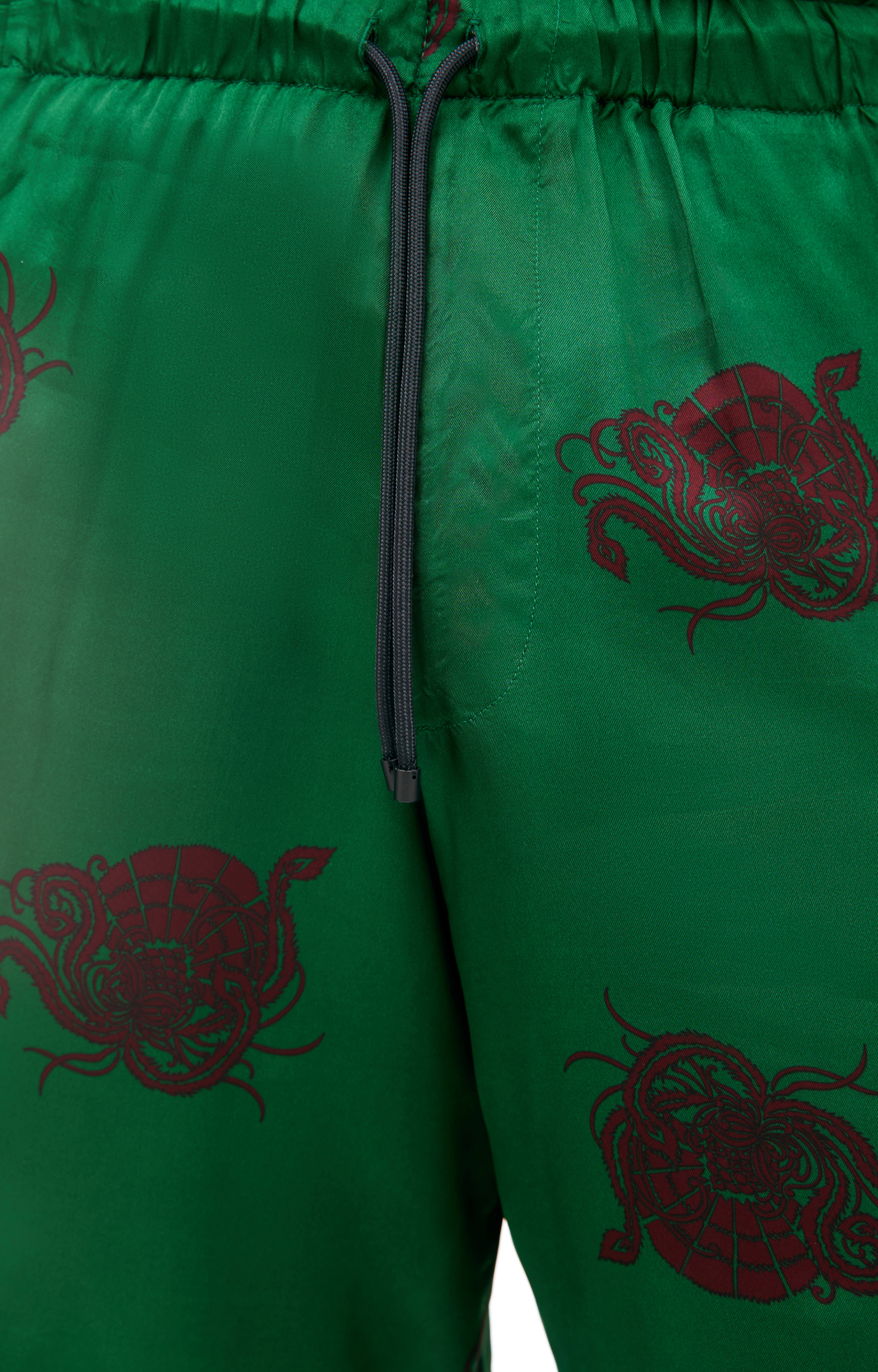 Dries Van Noten Green monoprint shorts