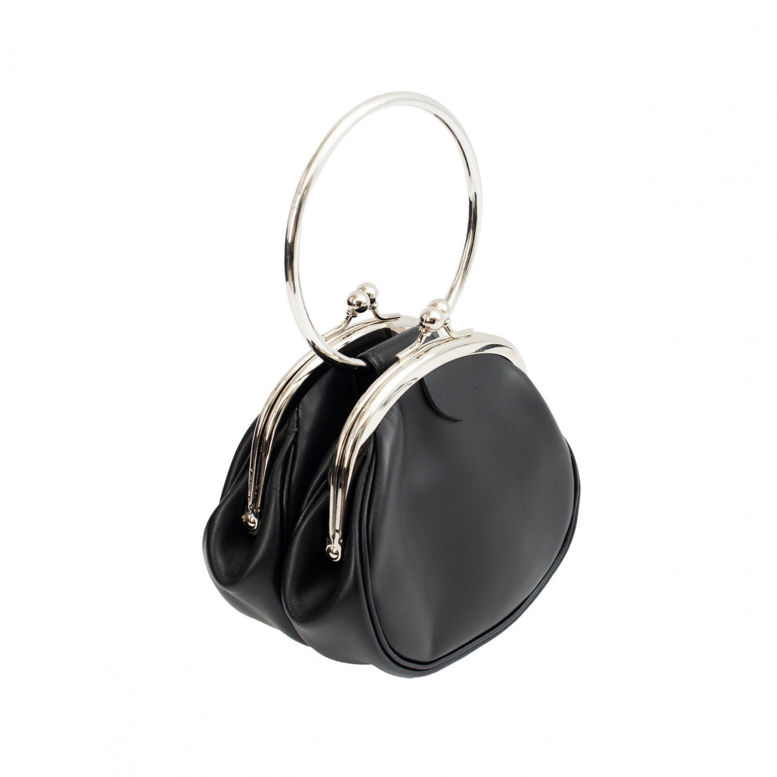 Y\'s Black Bag with metal ring handle