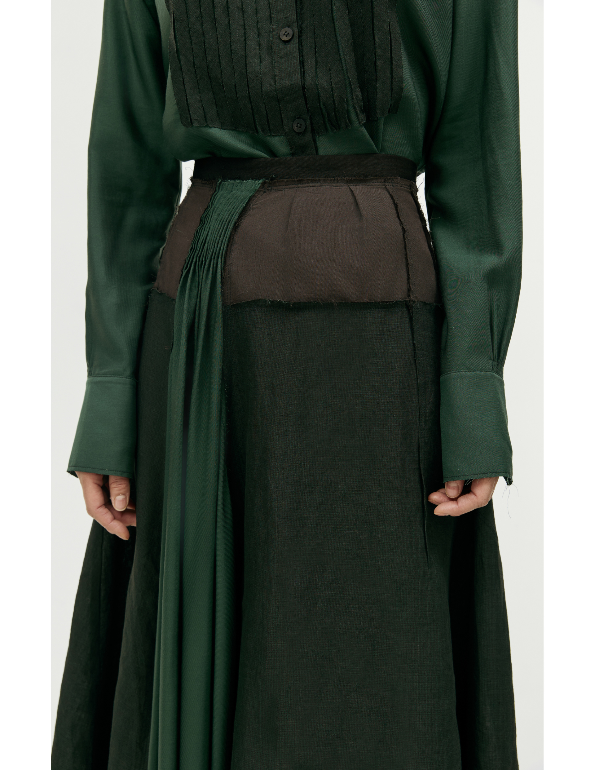 Ziggy Chen Linen asymmetric skirt