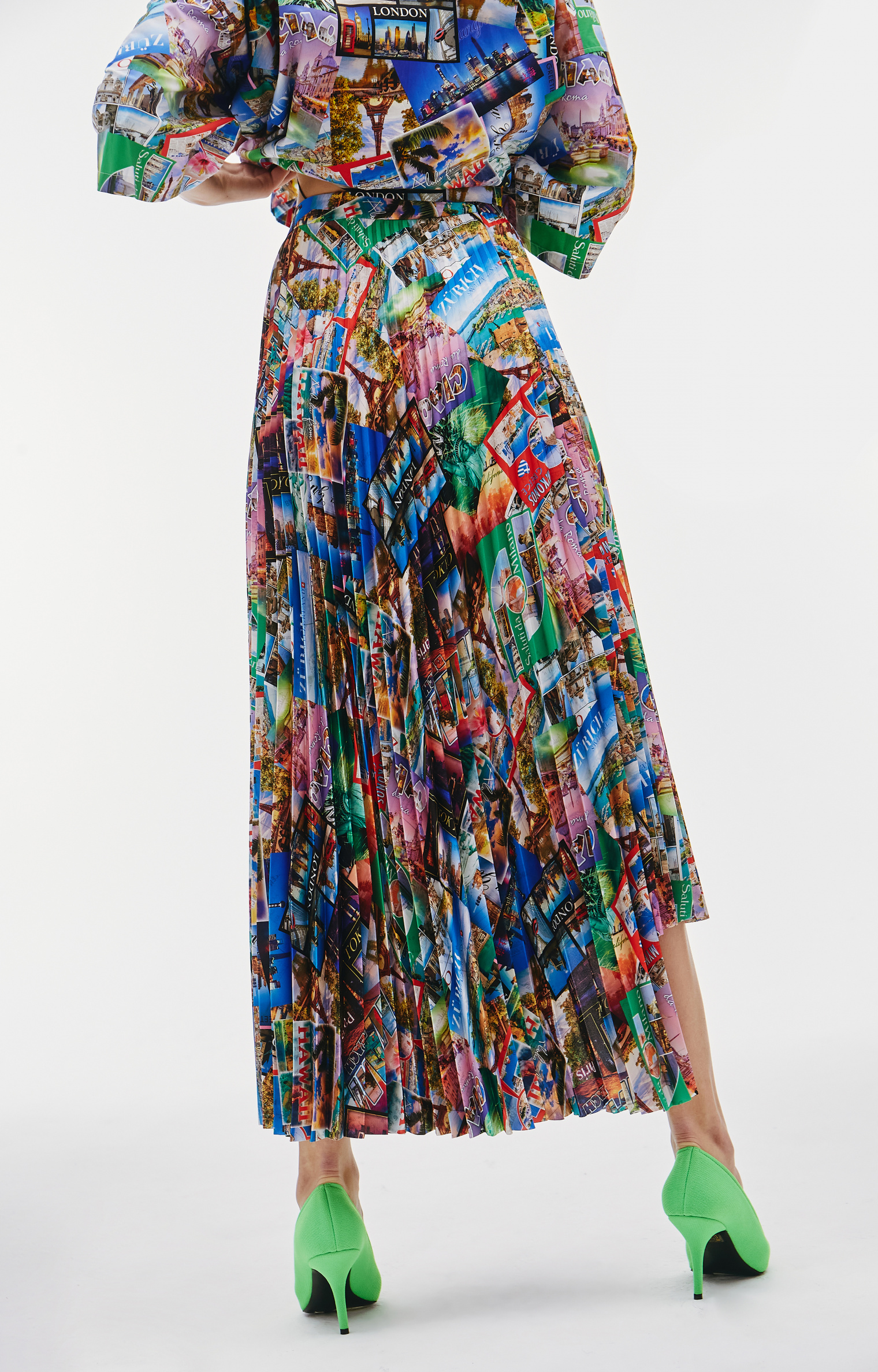 Balenciaga Pleated Skirt Printed Vareuse