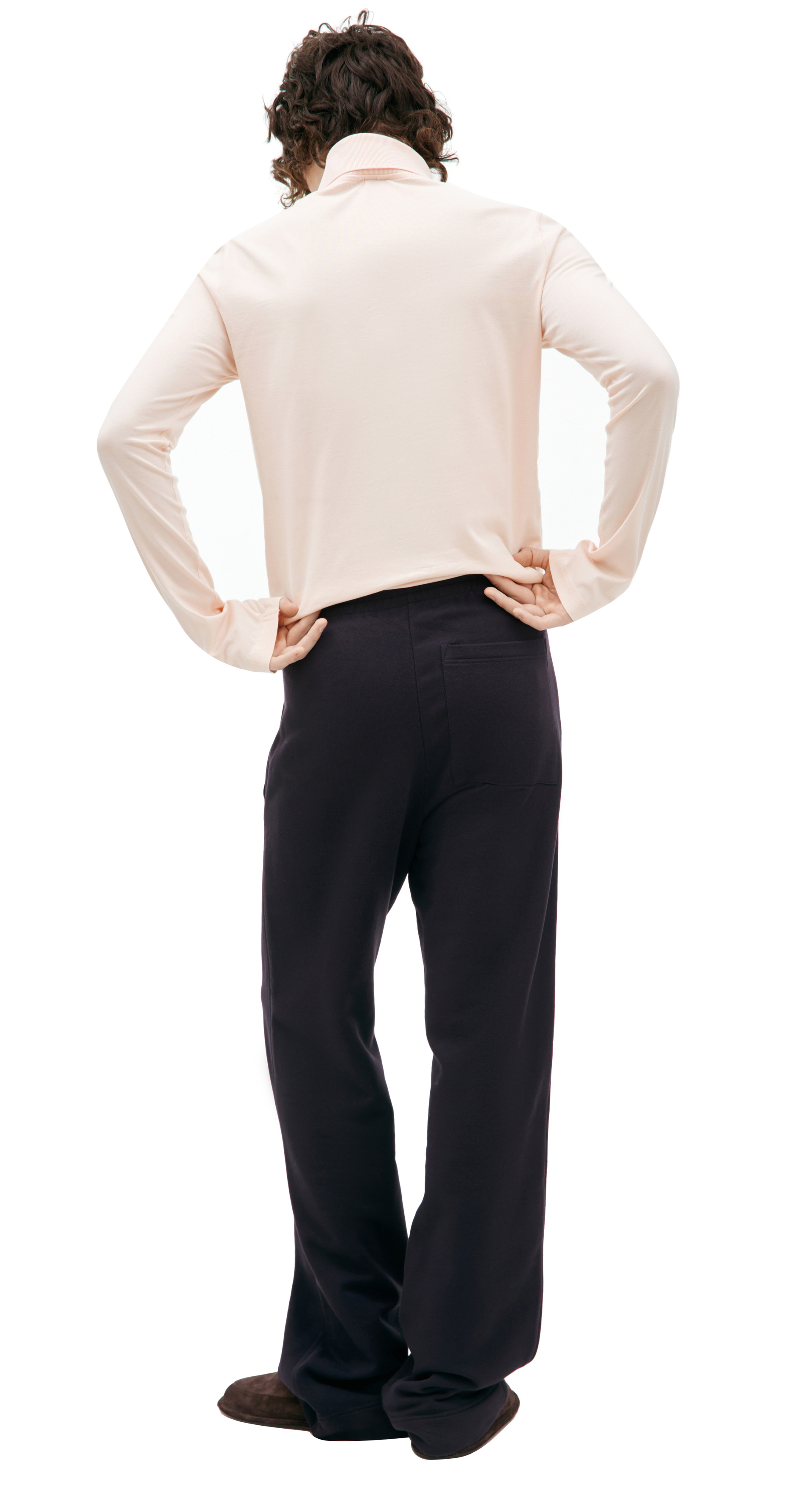 Dries Van Noten Navy blue cotton trousers