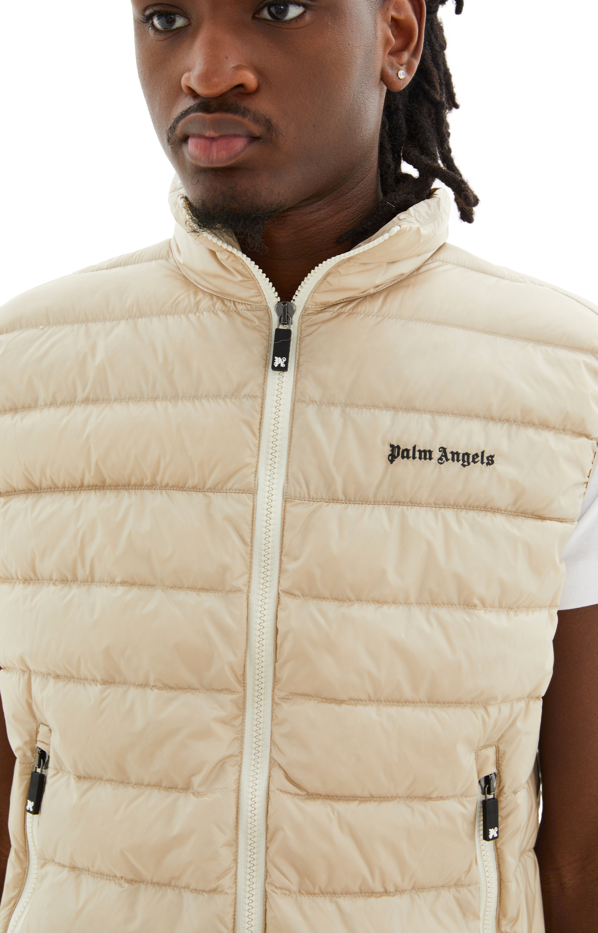 Palm Angels Beige logo vest