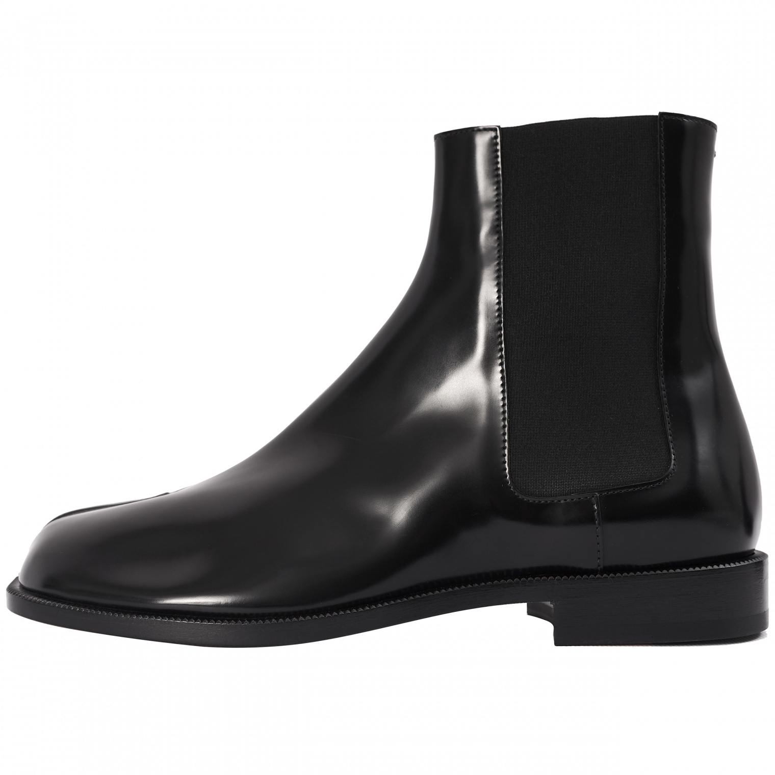 Maison Margiela Tabi Leather Chelsea Boots In Black