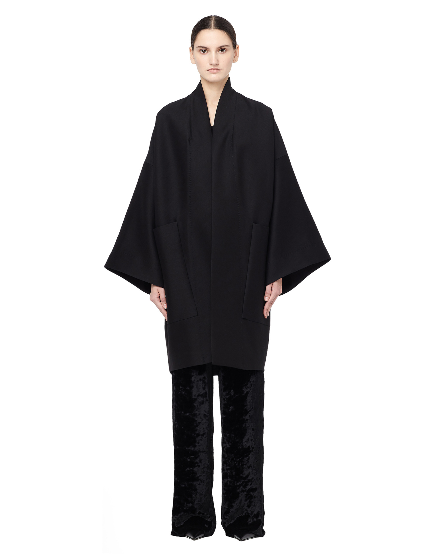 Urban Zen Wool And Silk Kimono Coat