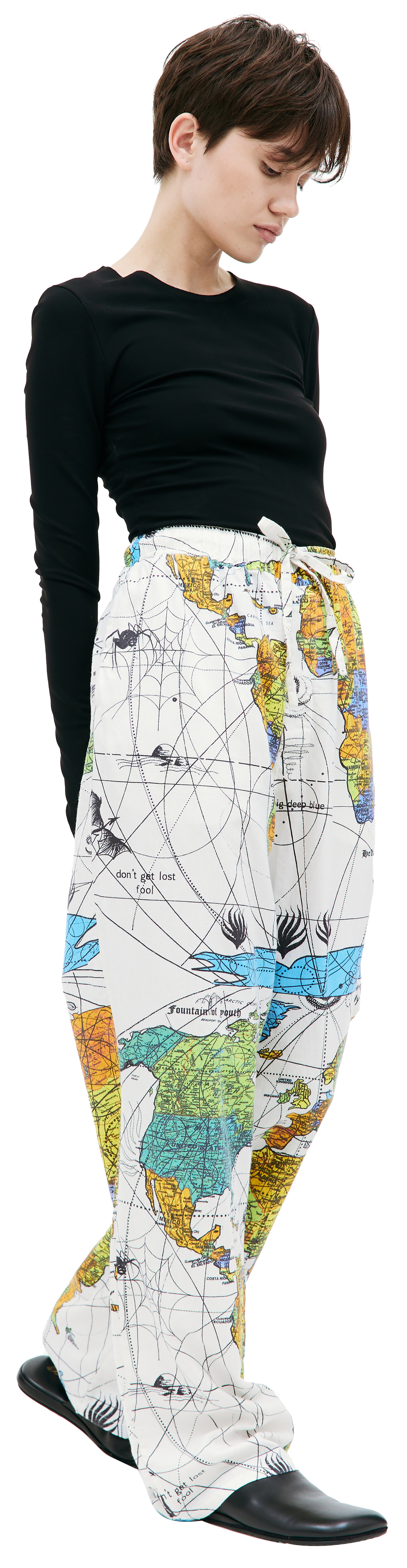 Saint Michael Saint Michael x Dr. Woo world map trousers