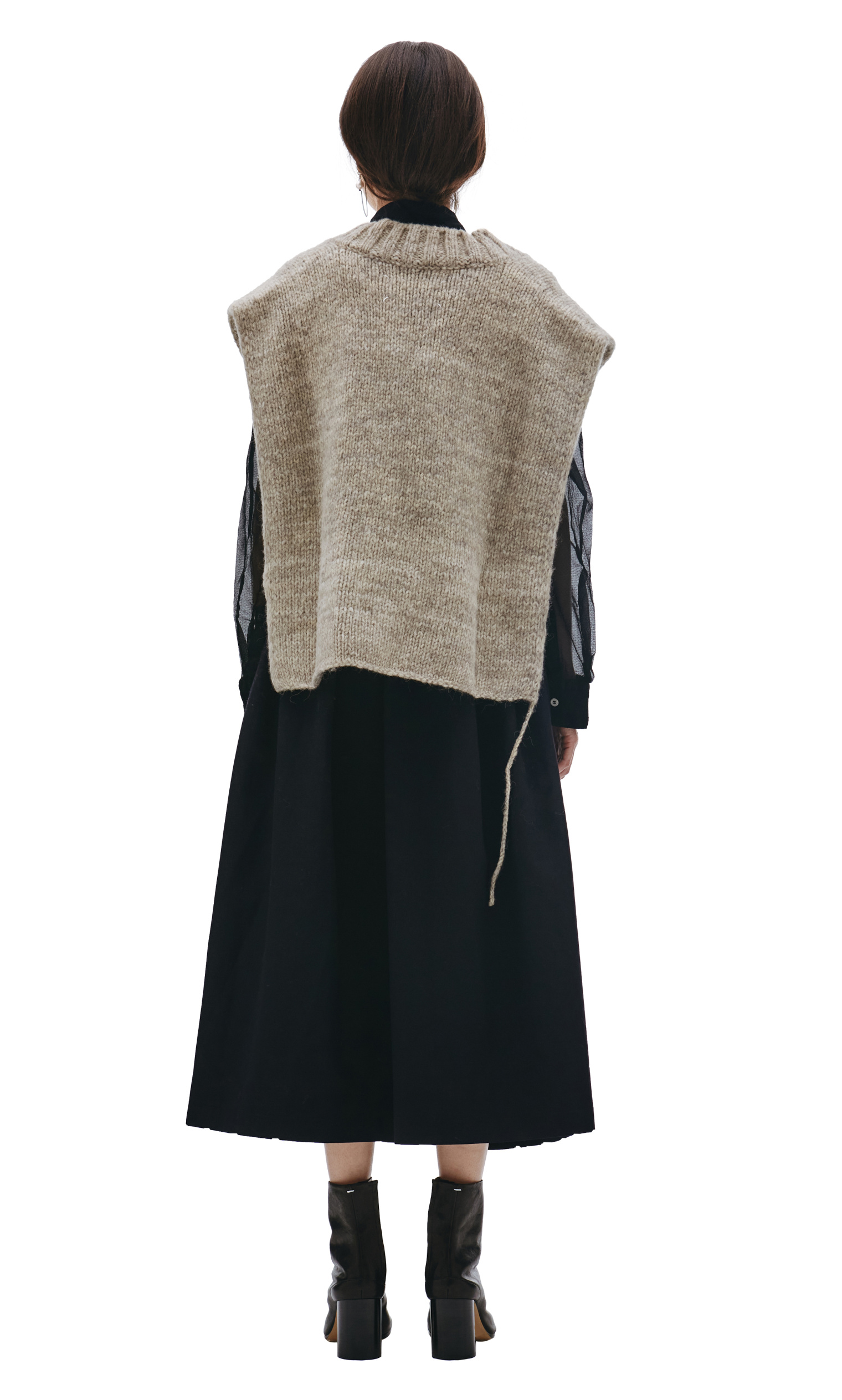 Maison Margiela Beige V-neck Poncho