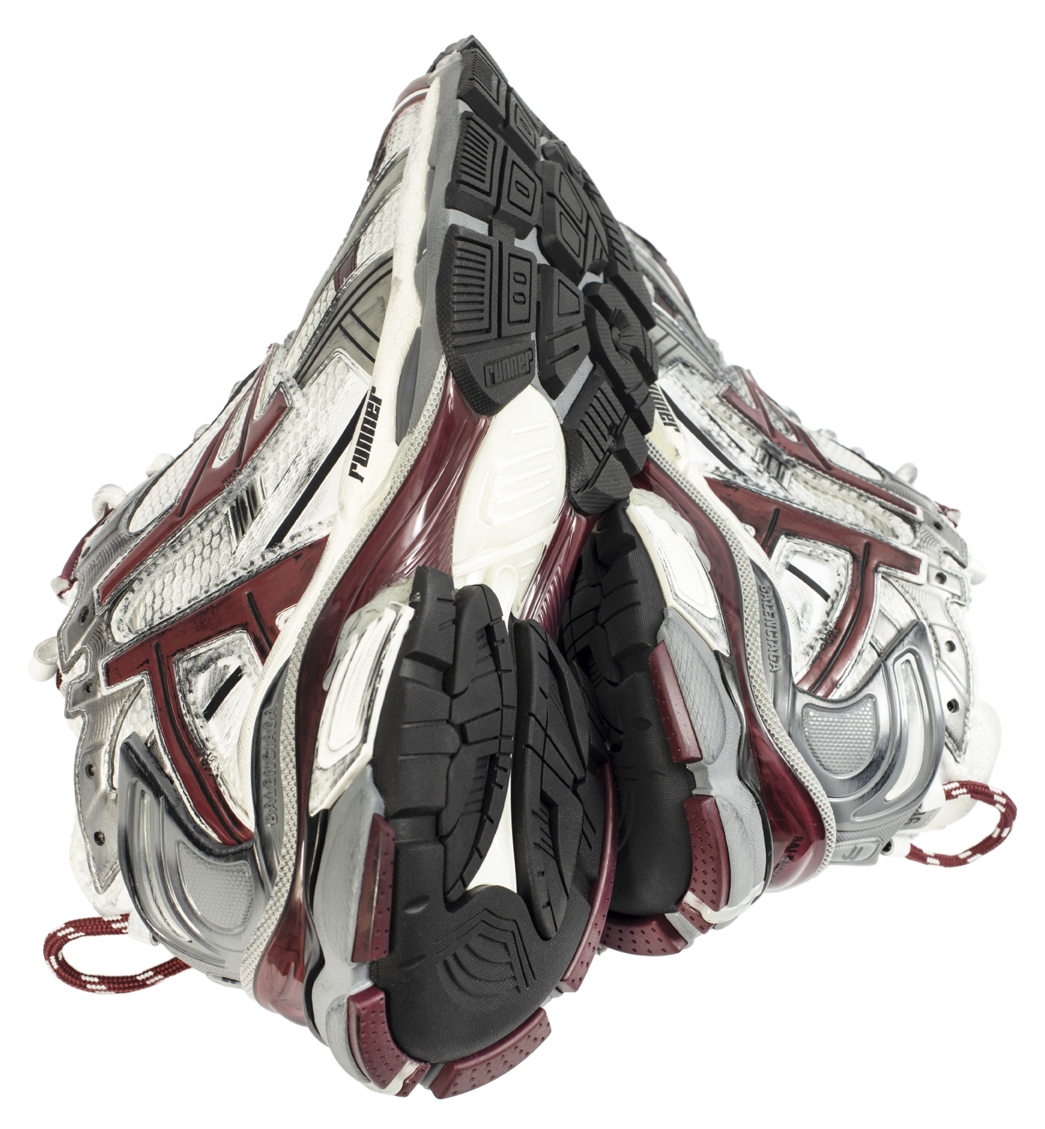 Balenciaga Runner Sneakers in grey/burgundy