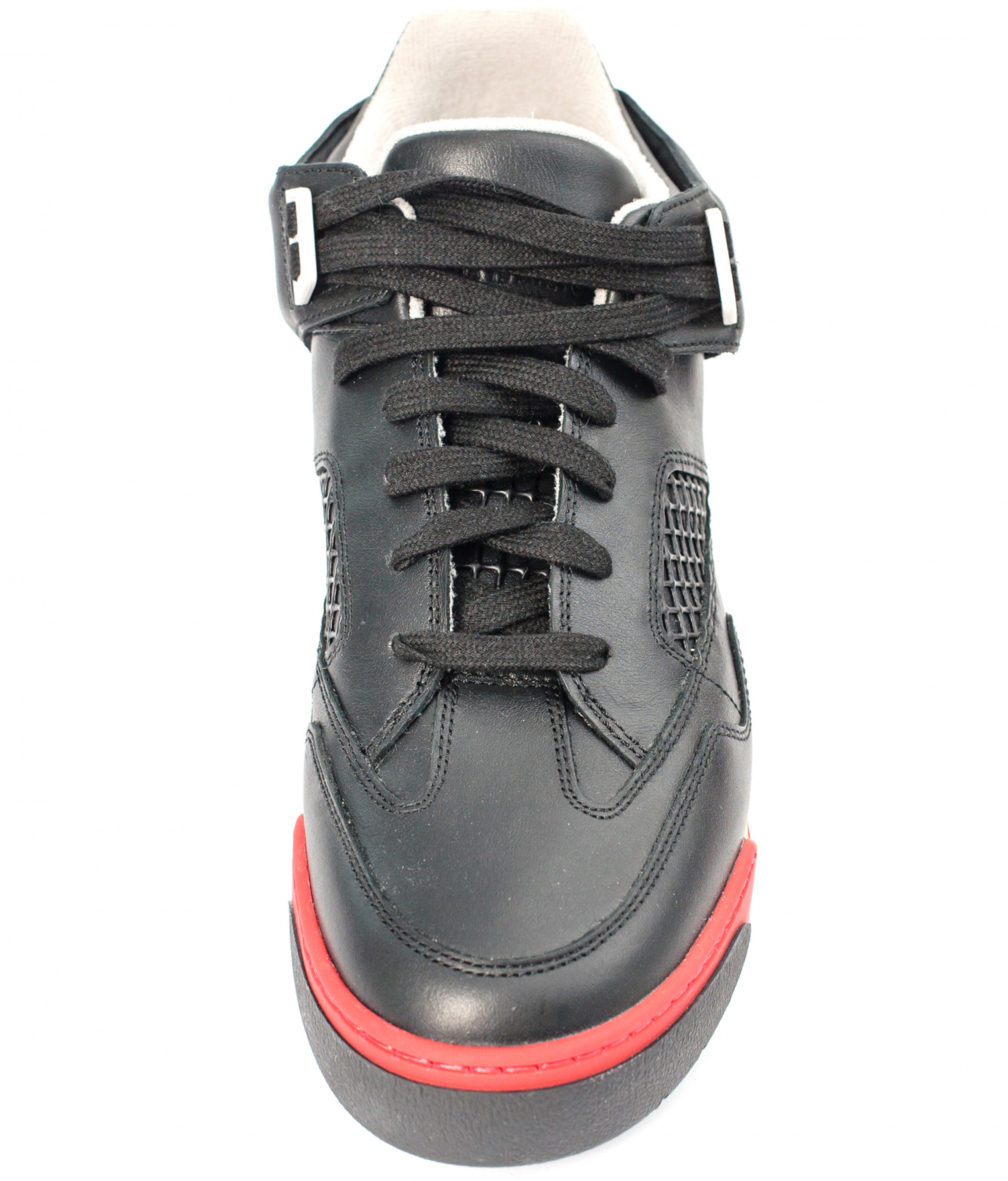 Maison Margiela DDSTCK Mid-High Black Leather Sneakers