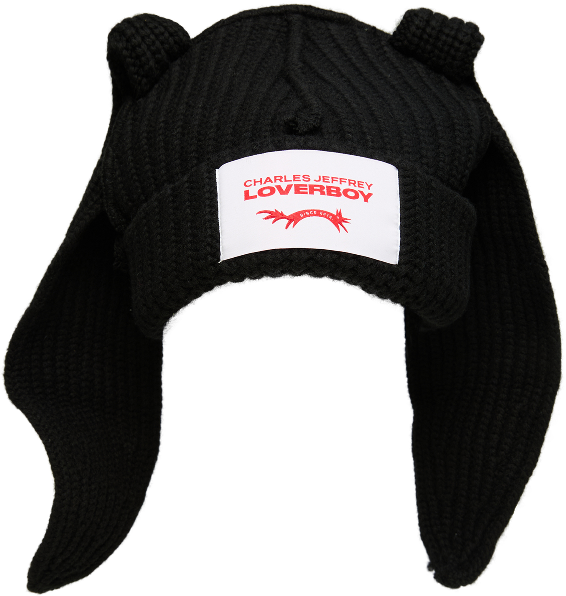 CHARLES JEFFREY LOVERBOY Black wool beanie