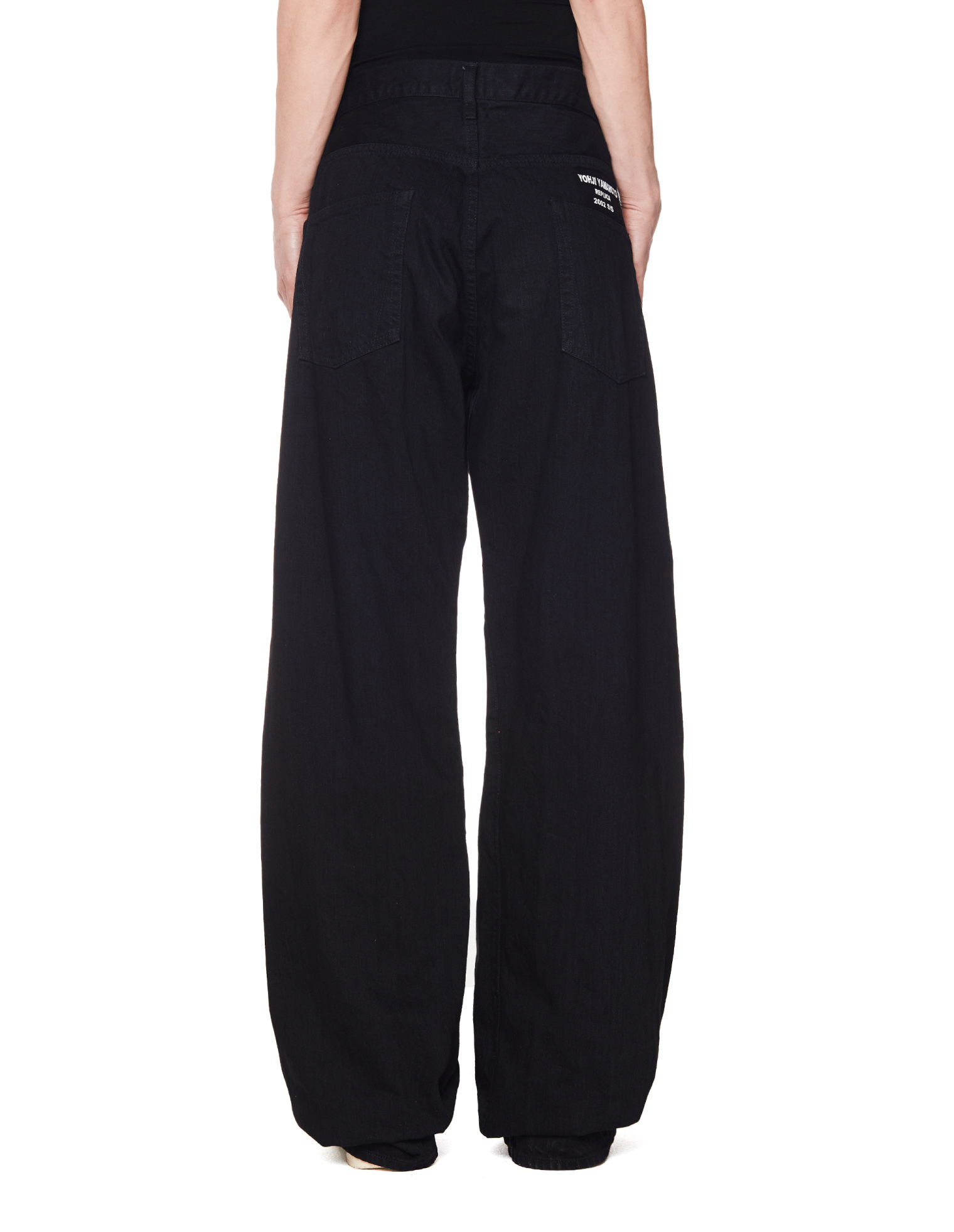 Yohji Yamamoto Black Replica Printed Jeans