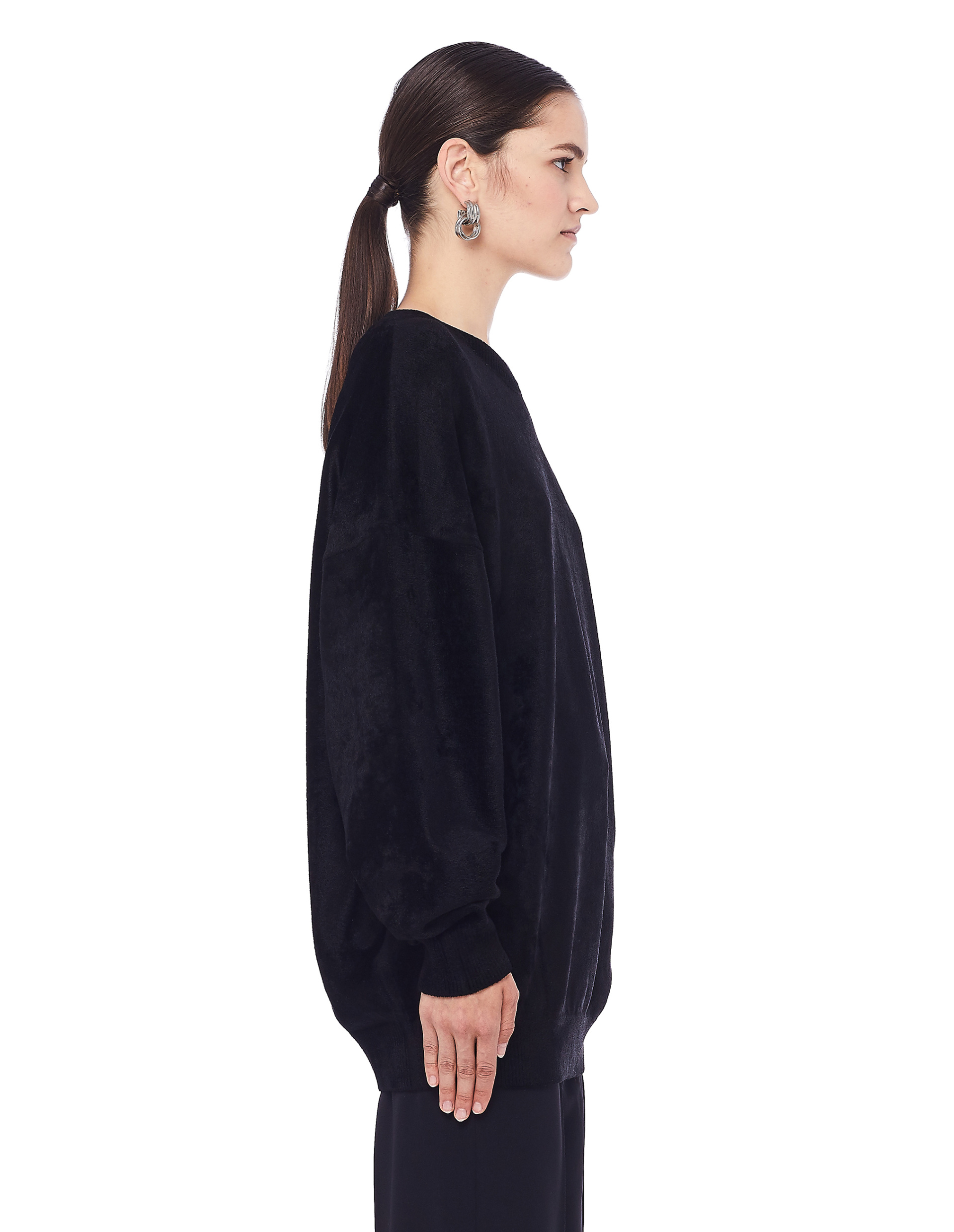 Balenciaga Black Velvet Sweatshirt