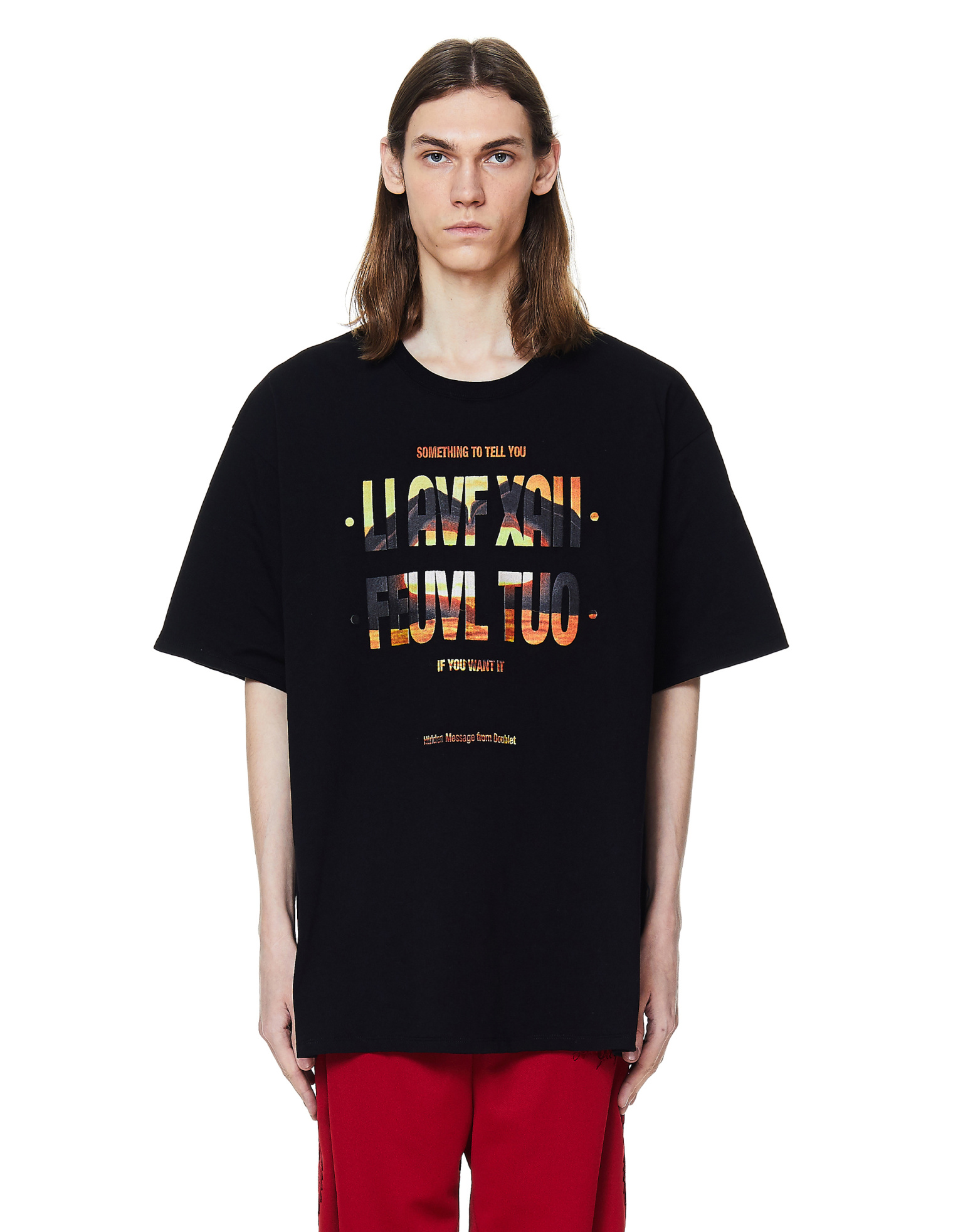 Doublet Black Cotton Hidden Message T-Shirt