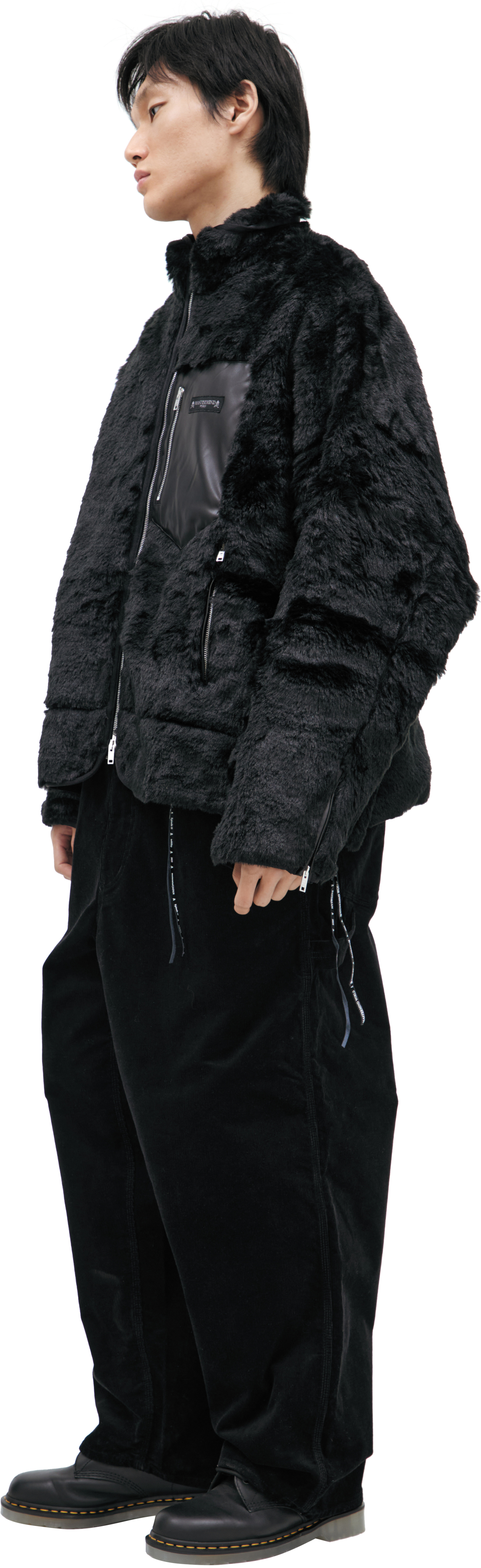 Mastermind WORLD Fur jacket with patch pocket