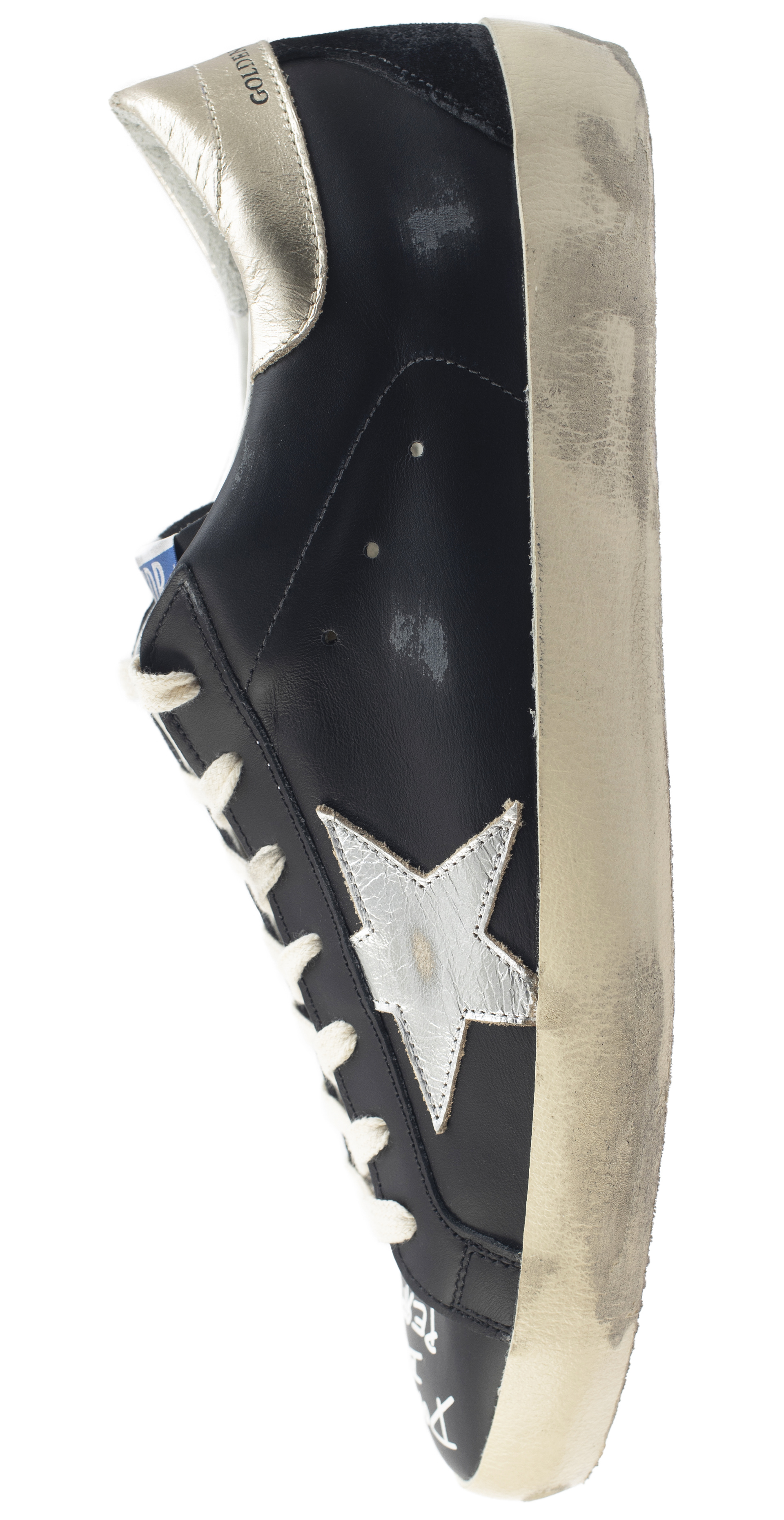 Golden Goose Black Superstar lettering sneakers