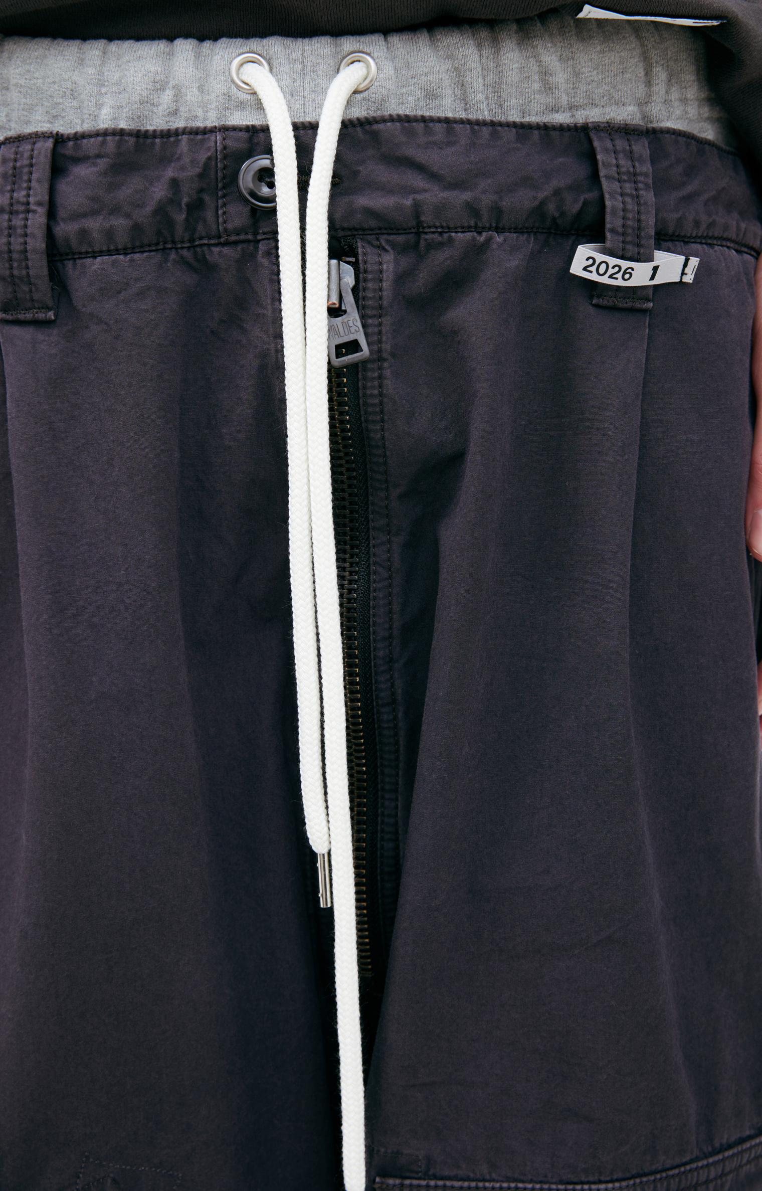 Buy Maison Mihara Yasuhiro men dark grey pants with contrasting