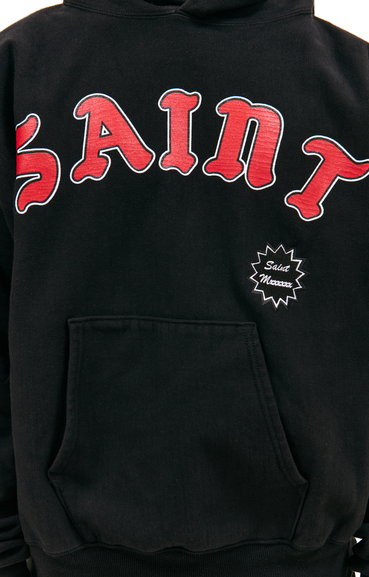 Saint Michael Черное худи с контрастным логотипом