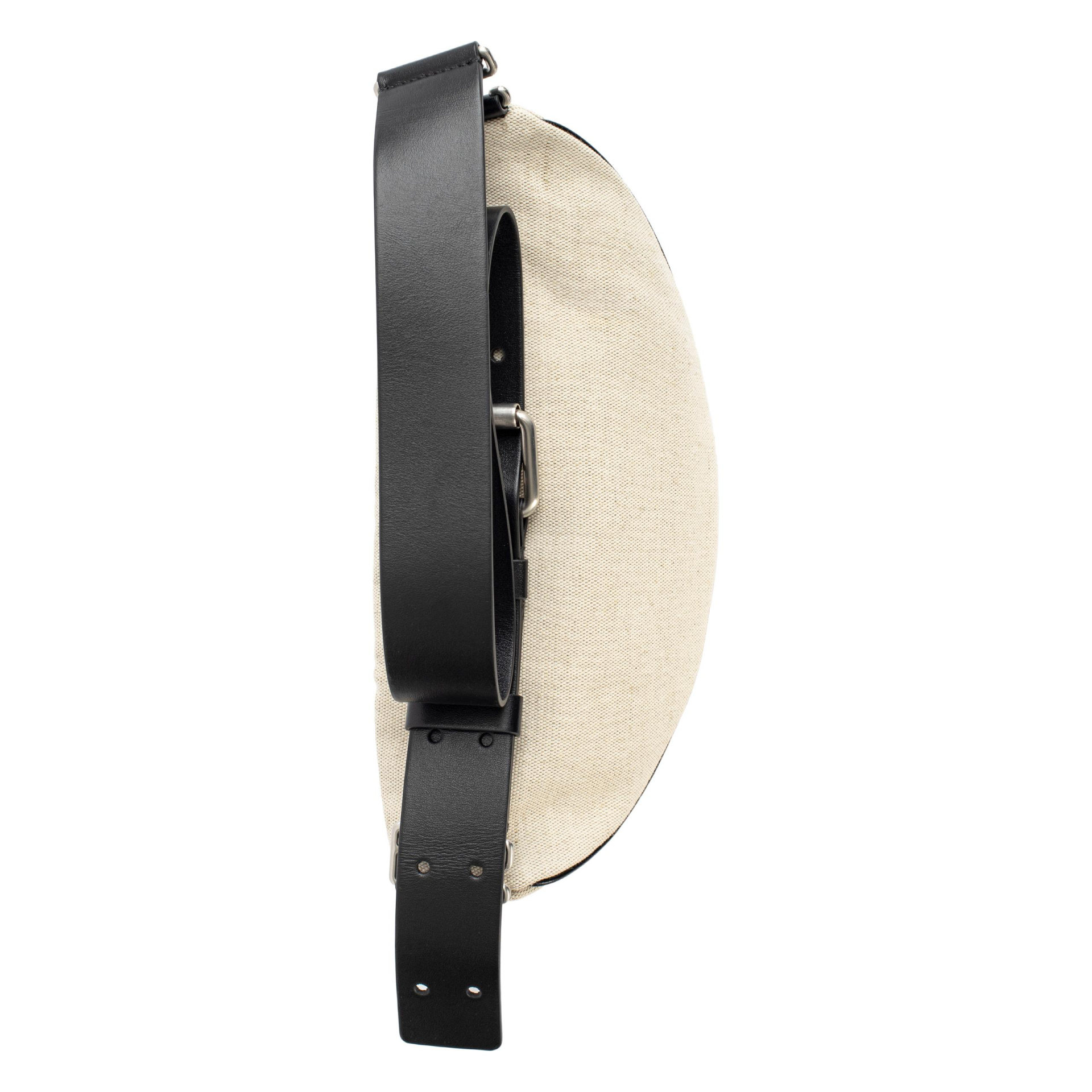 Jil Sander Canvas belt bag with leather piping