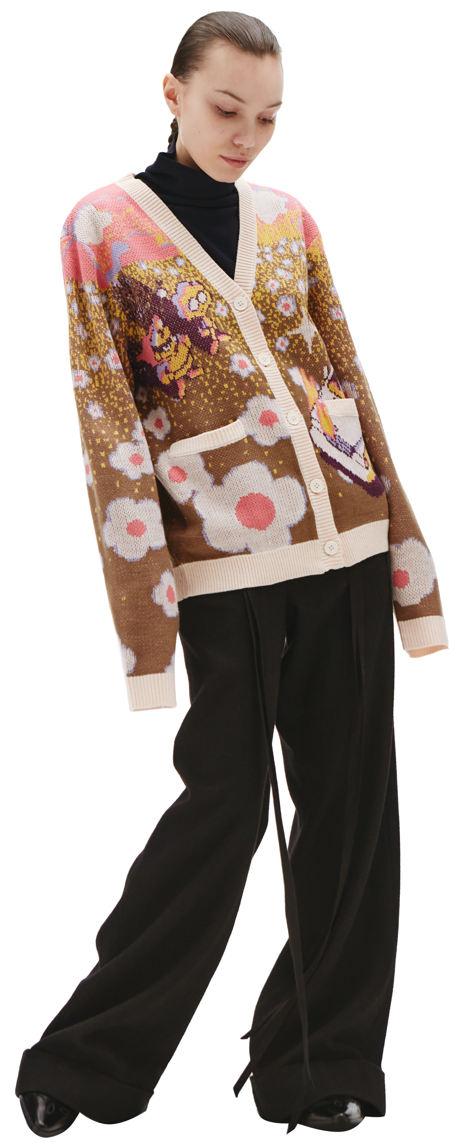 KidSuper Floral-print knitted cardigan
