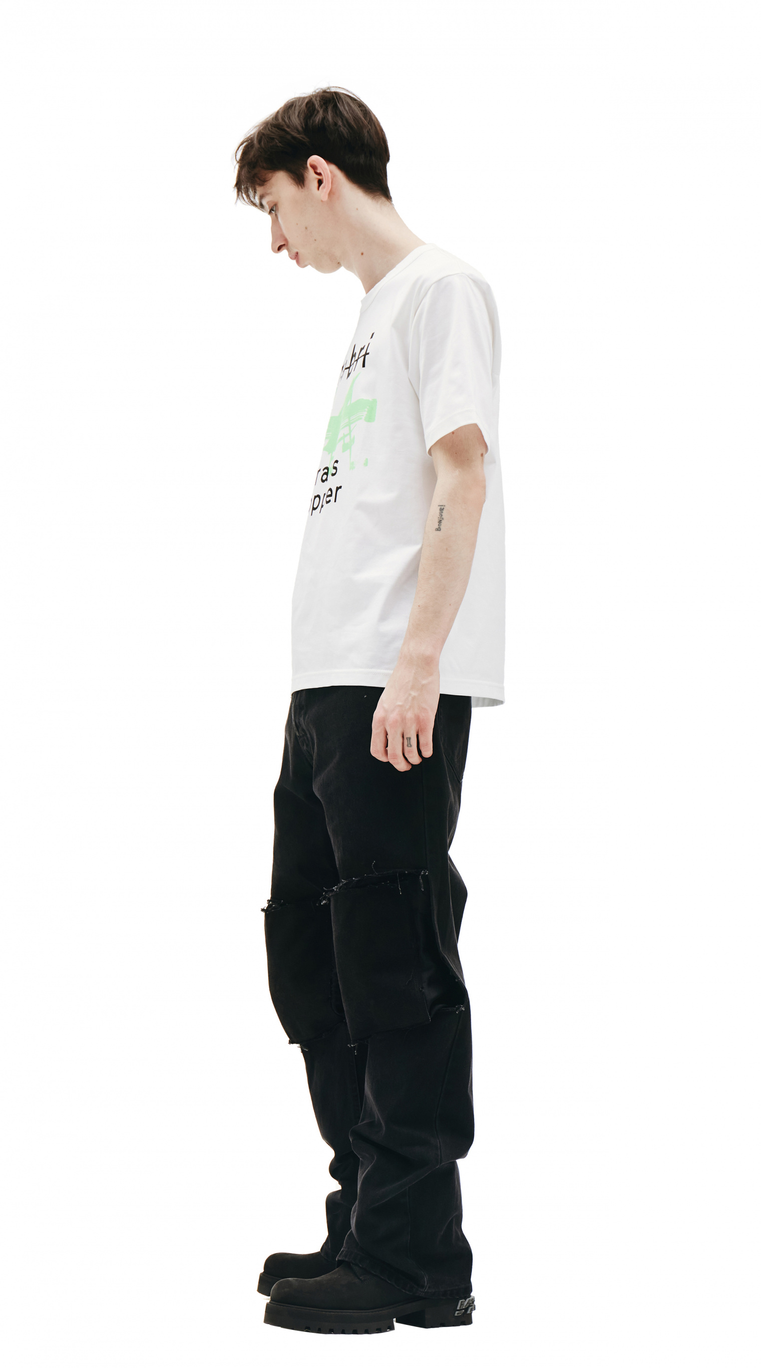 Junya Watanabe Хлопковая футболка с принтом Dobri