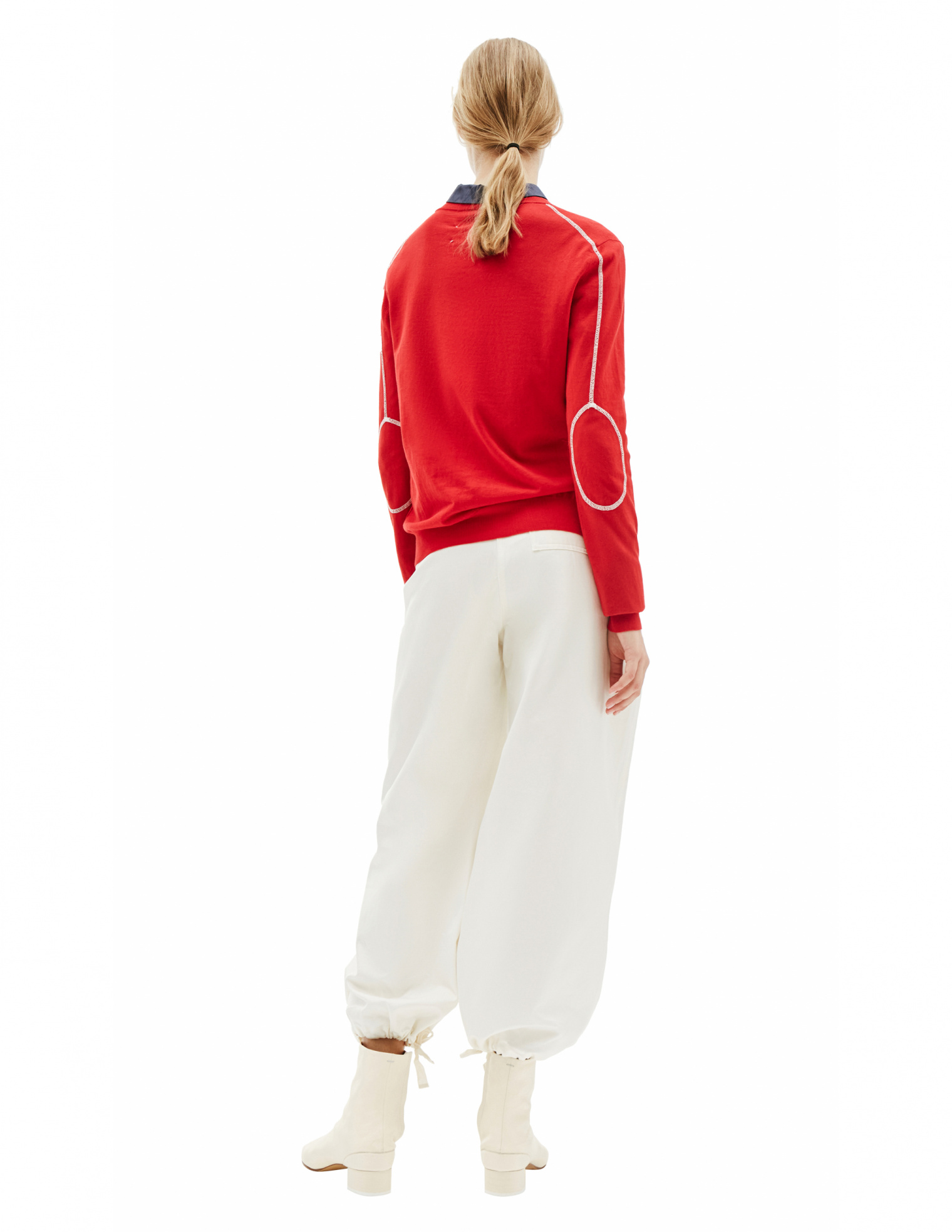 Maison Margiela Red Cotton Inside Out Sweater