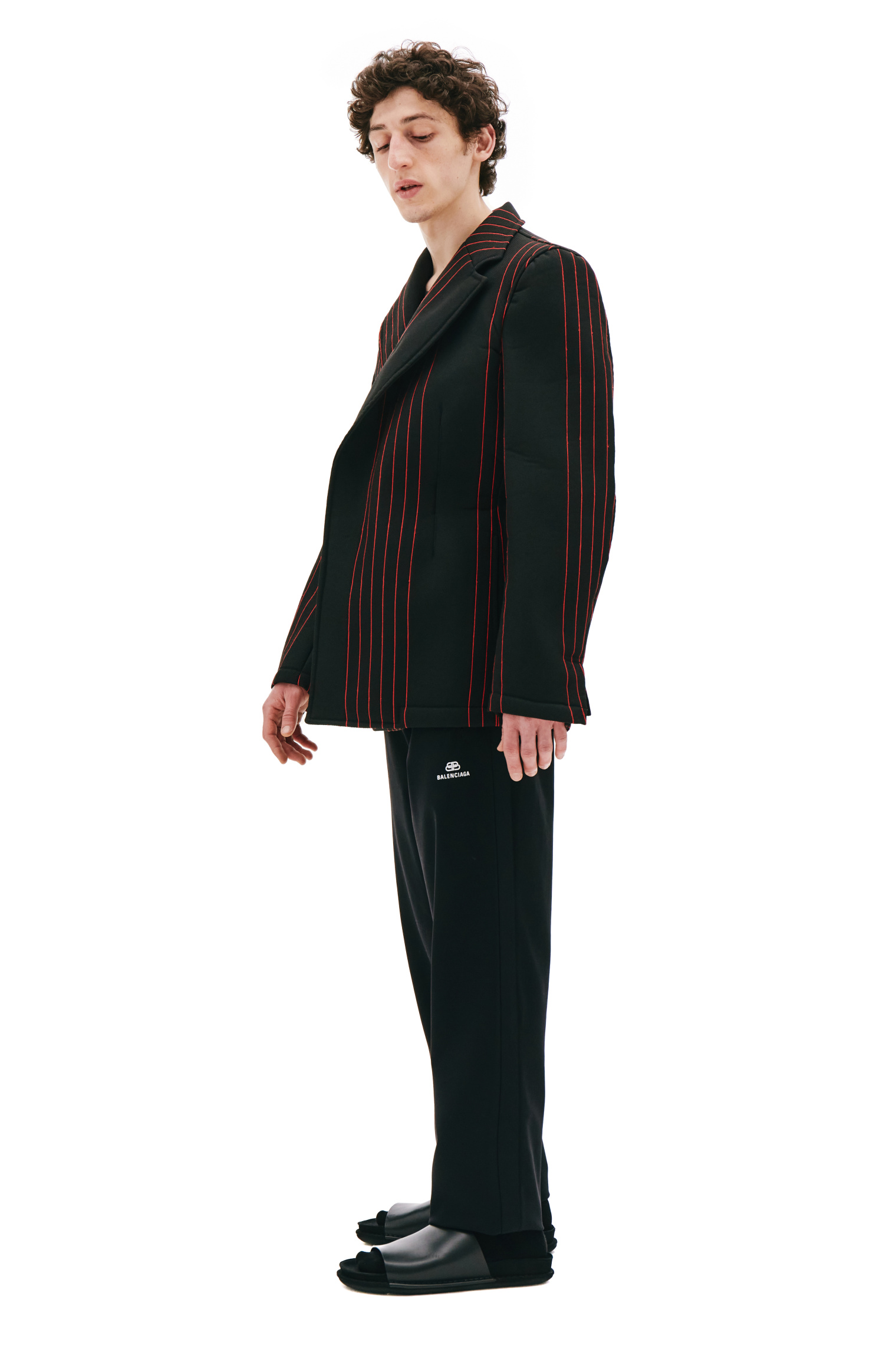 Comme des Garcons Homme plus Black Jacket With Red Stripes