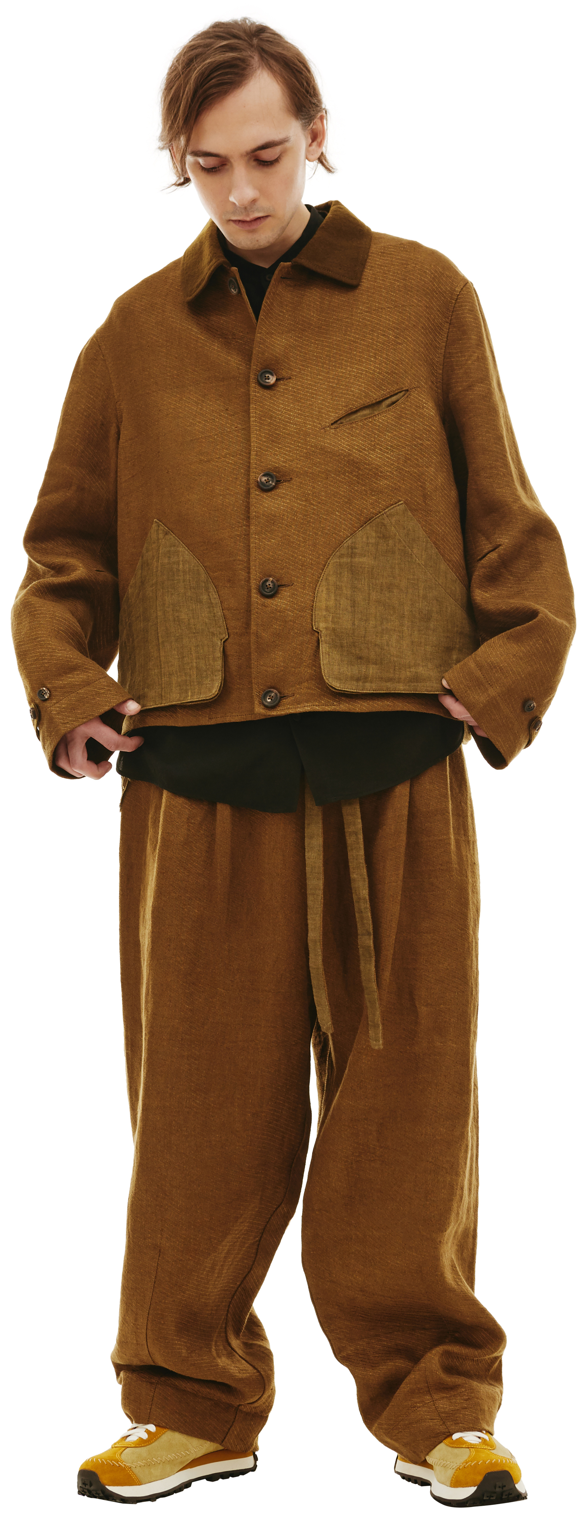 Ziggy Chen Cropped linen jacket