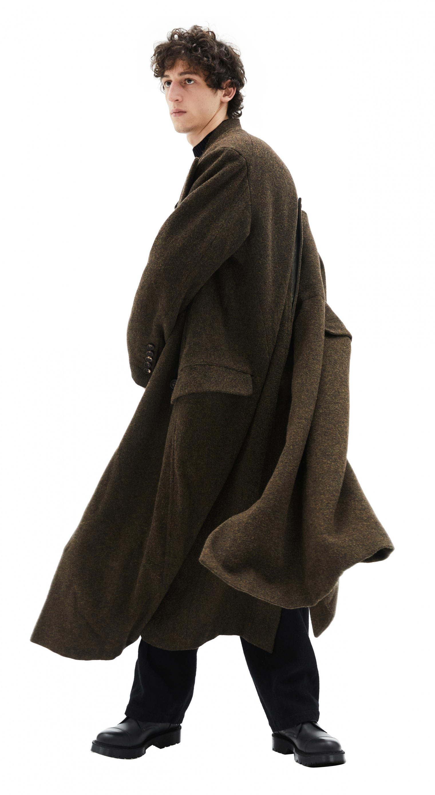 Ziggy Chen Шерстяное пальто со скрытым принтом