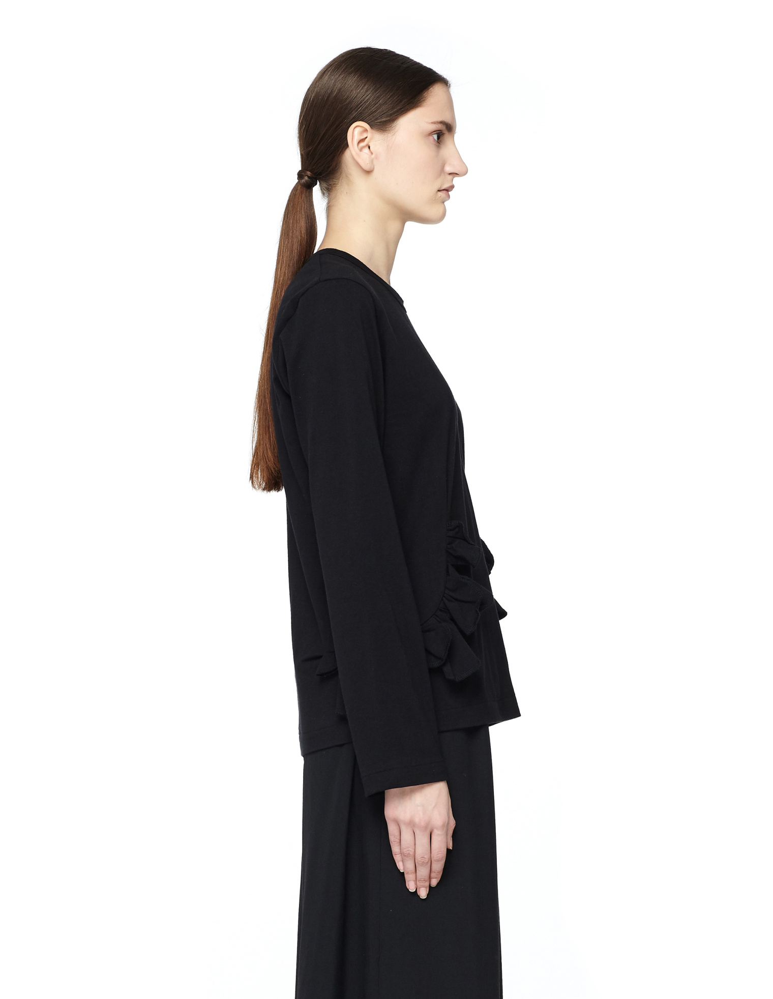 Comme des Garcons CdG Хлопковый лонгслив с оборками