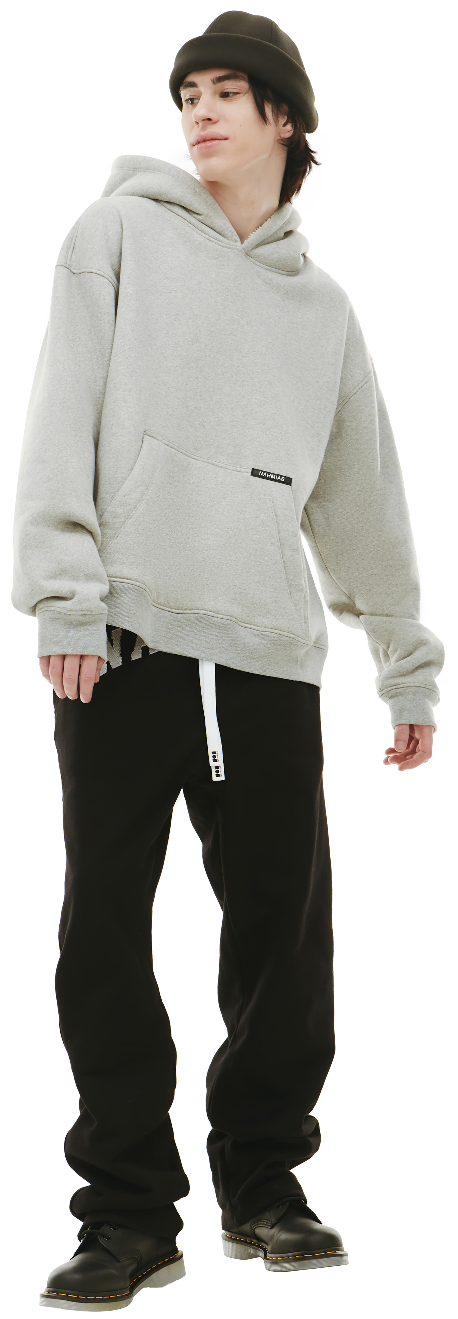 Nahmias Grey shearling hoodie