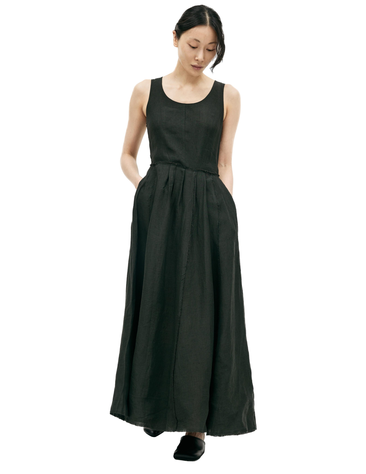 Ziggy Chen Green linen dress