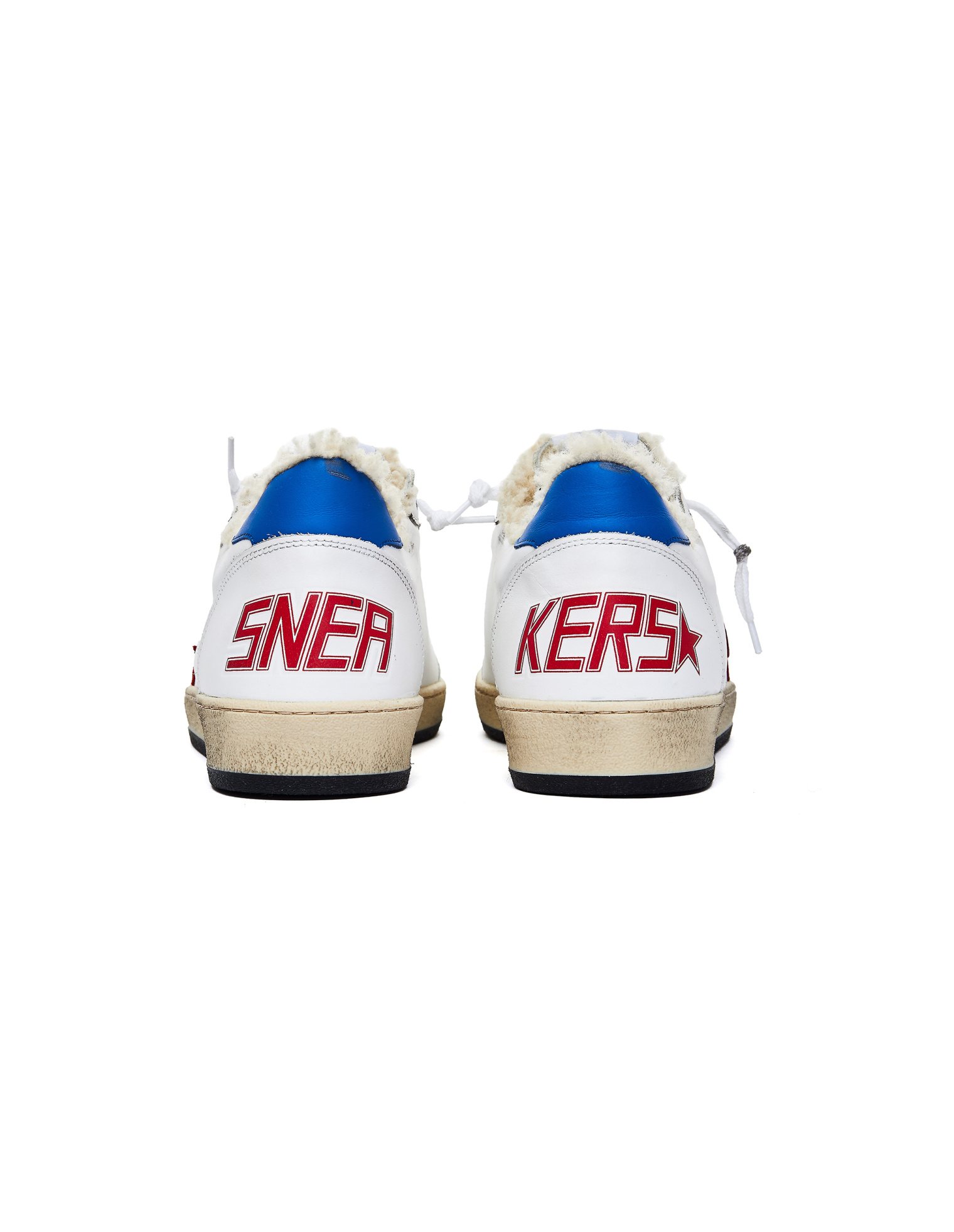 Golden Goose White Ball Star Shearling Sneakers