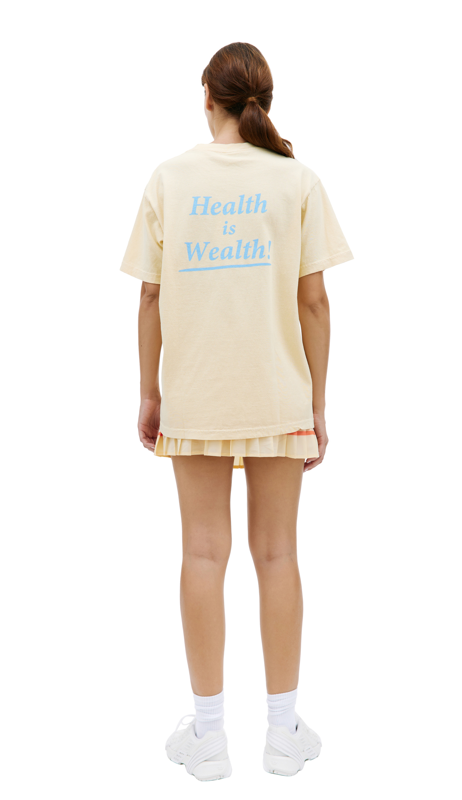 SPORTY & RICH Yellow \'Health Is Wealth\' t-shirt