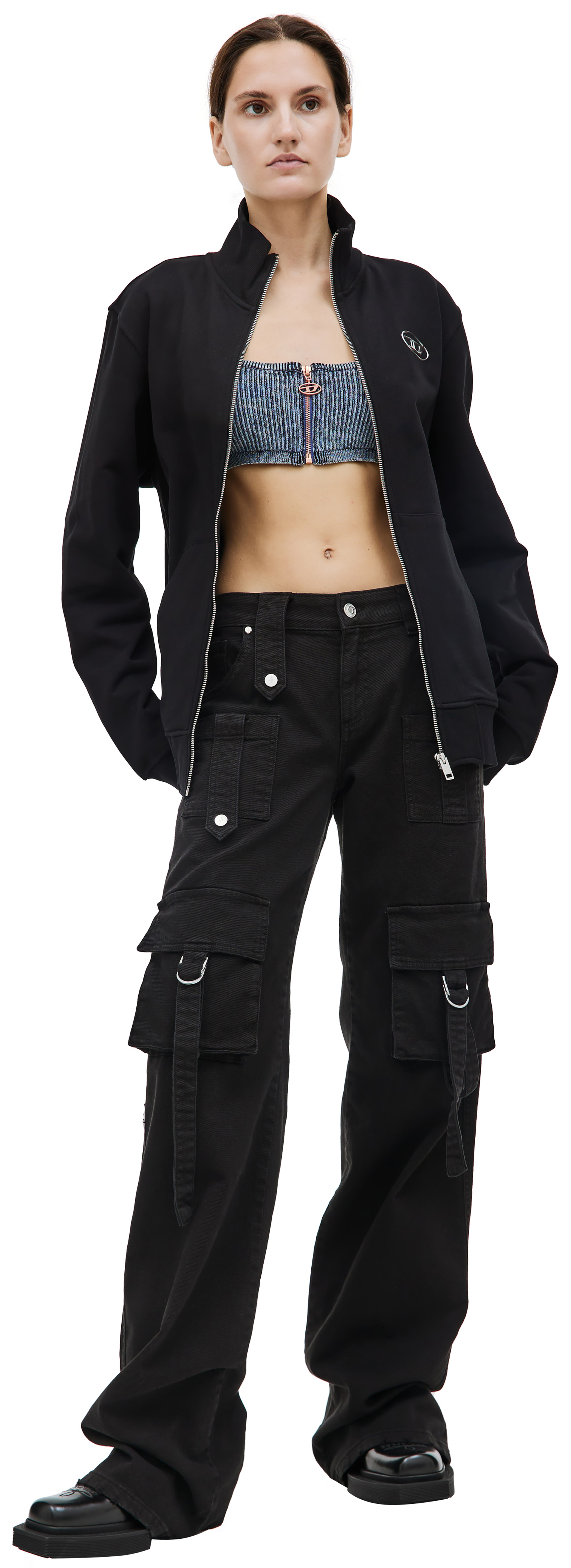 Diesel Black zip up hoodie