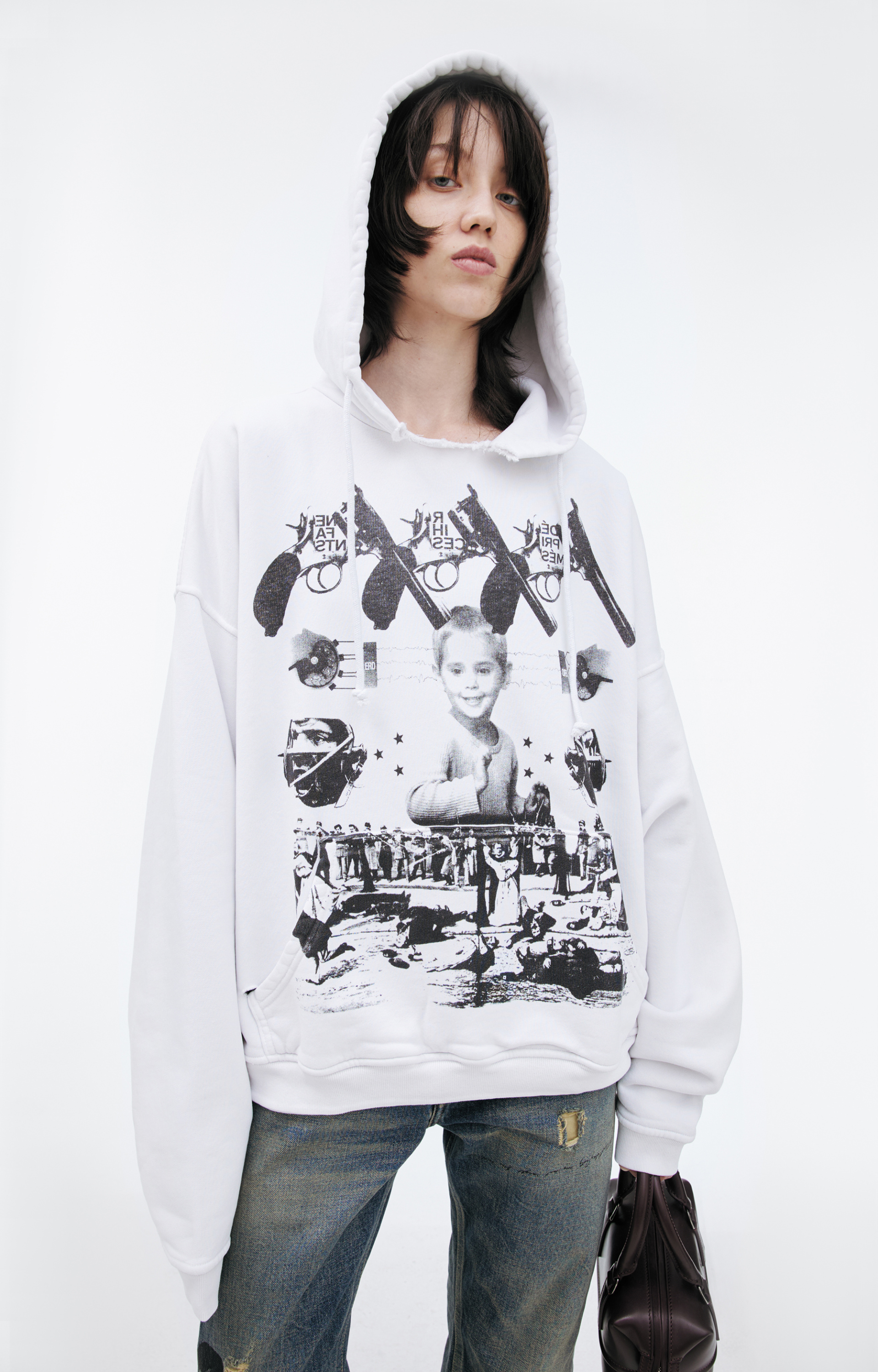 Enfants Riches Déprimés White print hoodie