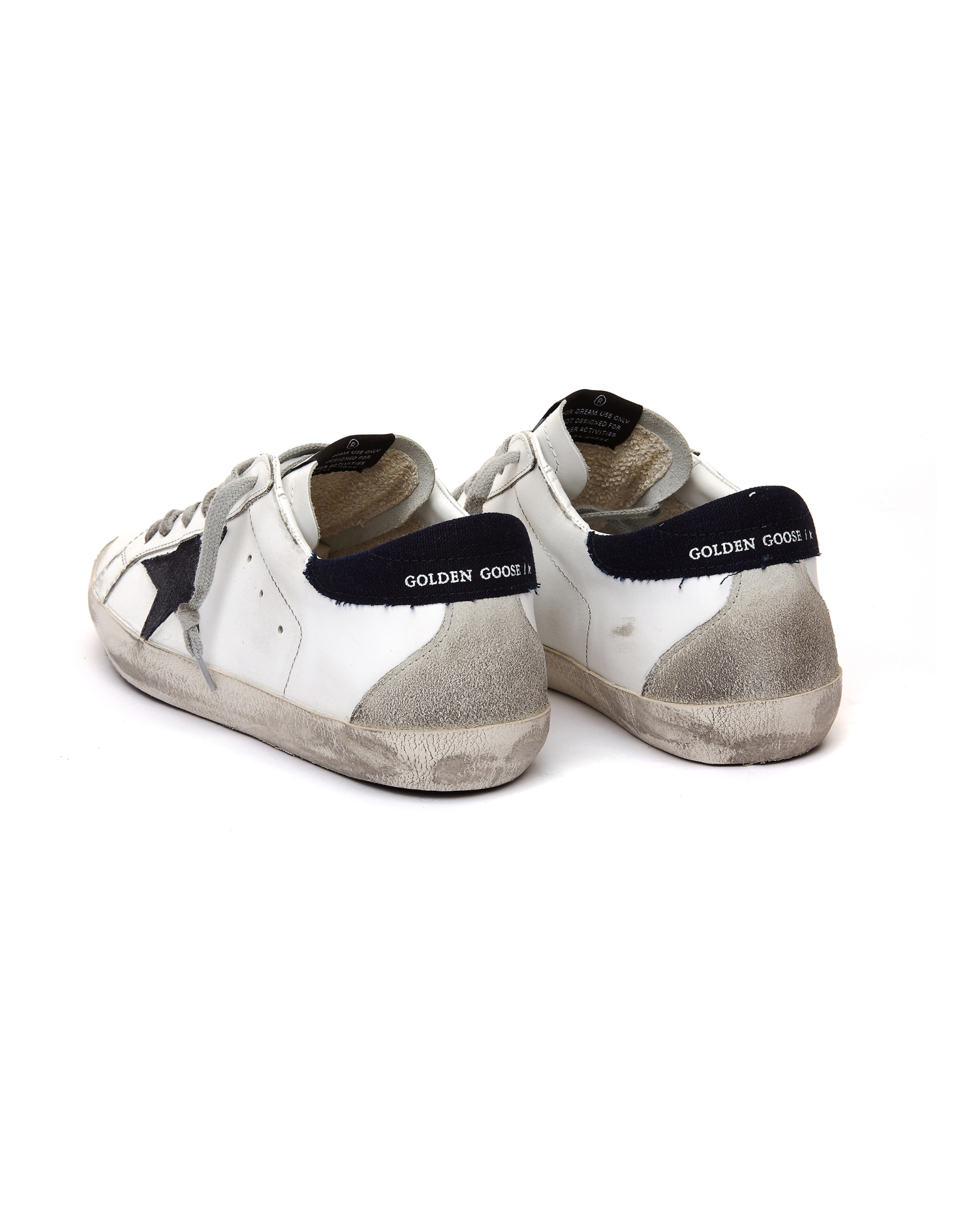 Golden Goose Белые кеды Superstar с синим задником