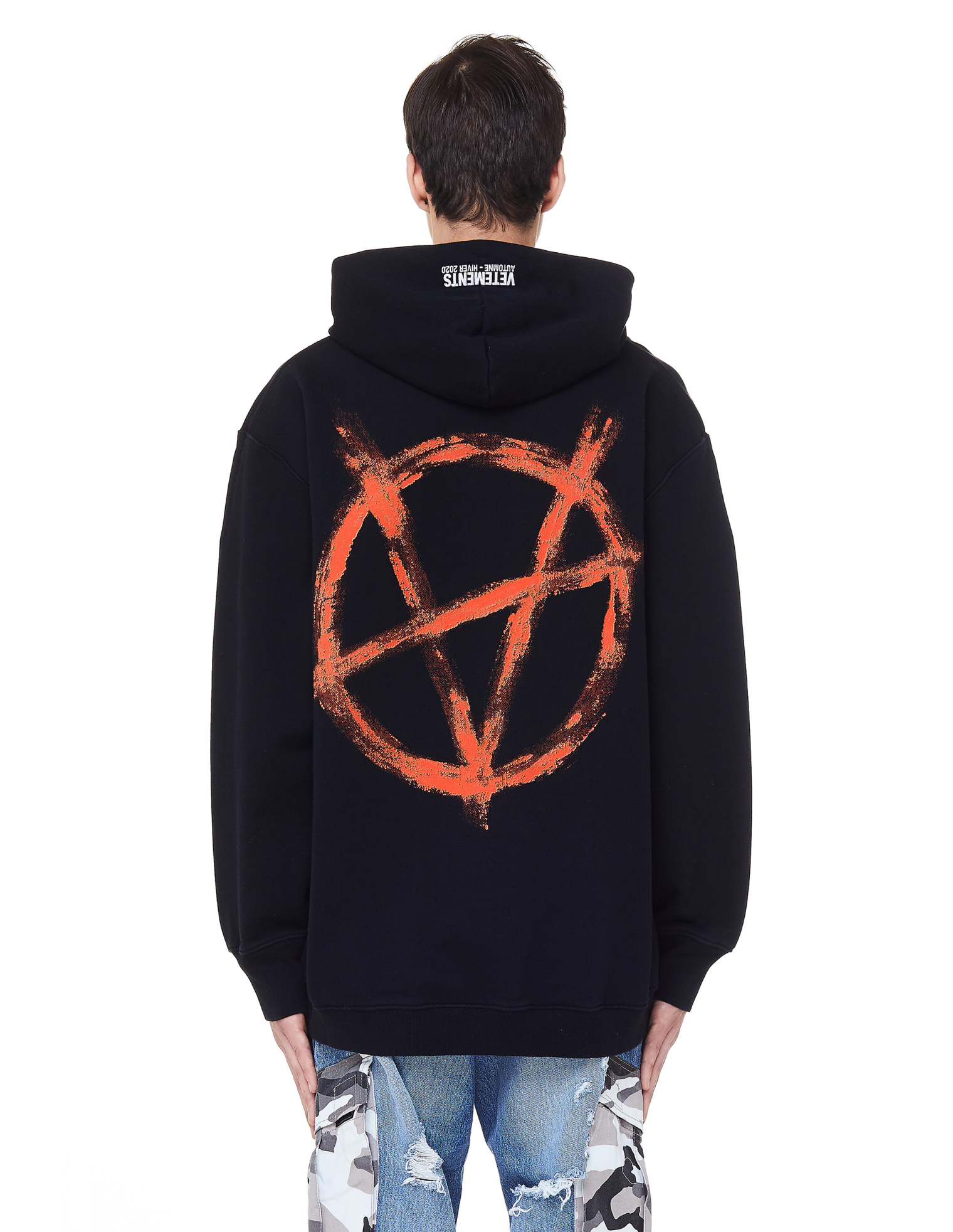 VETEMENTS Black Anarchy Printed Hoodie
