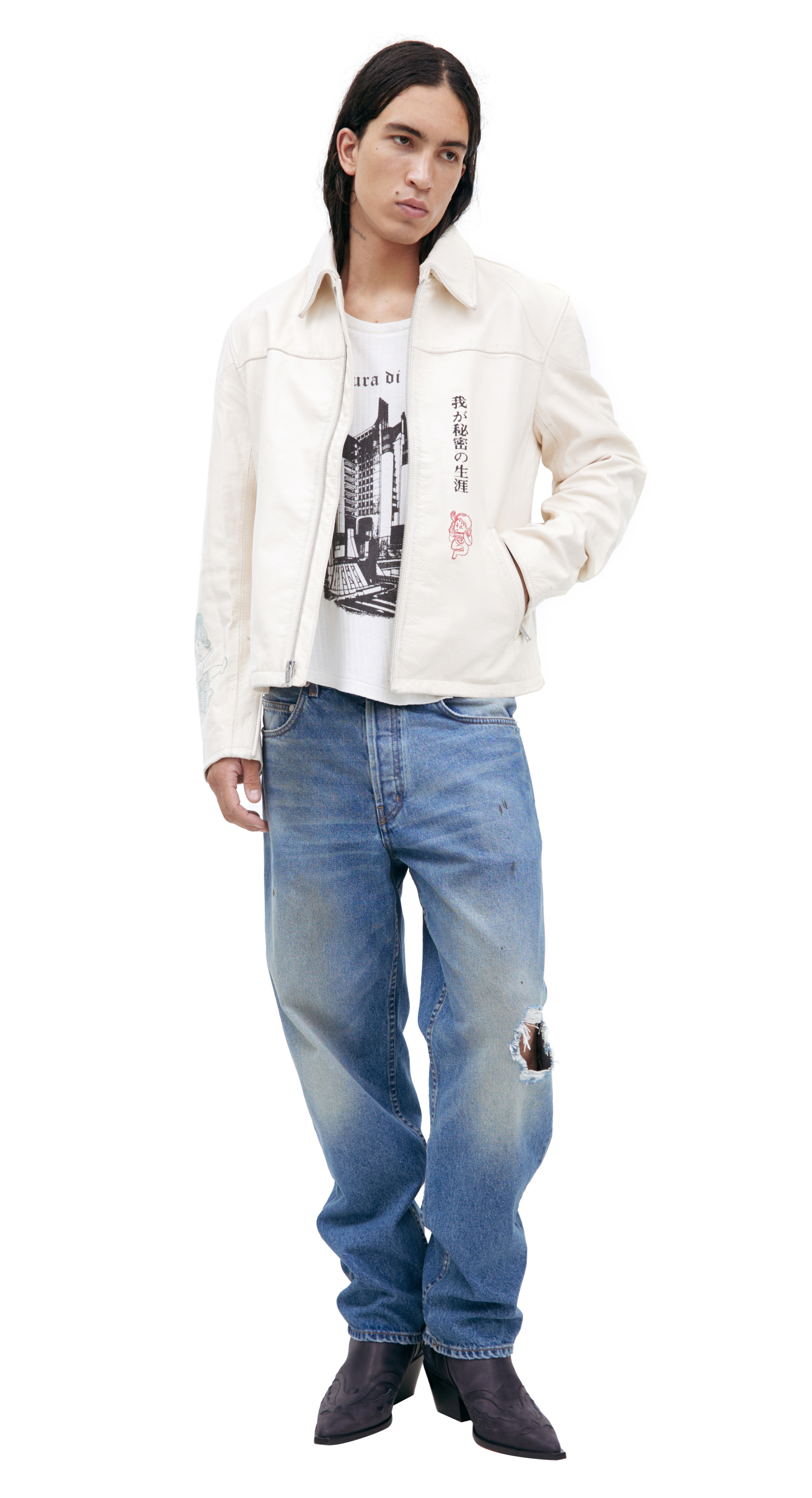 Enfants Riches Déprimés Hieroglyphic leather jacket