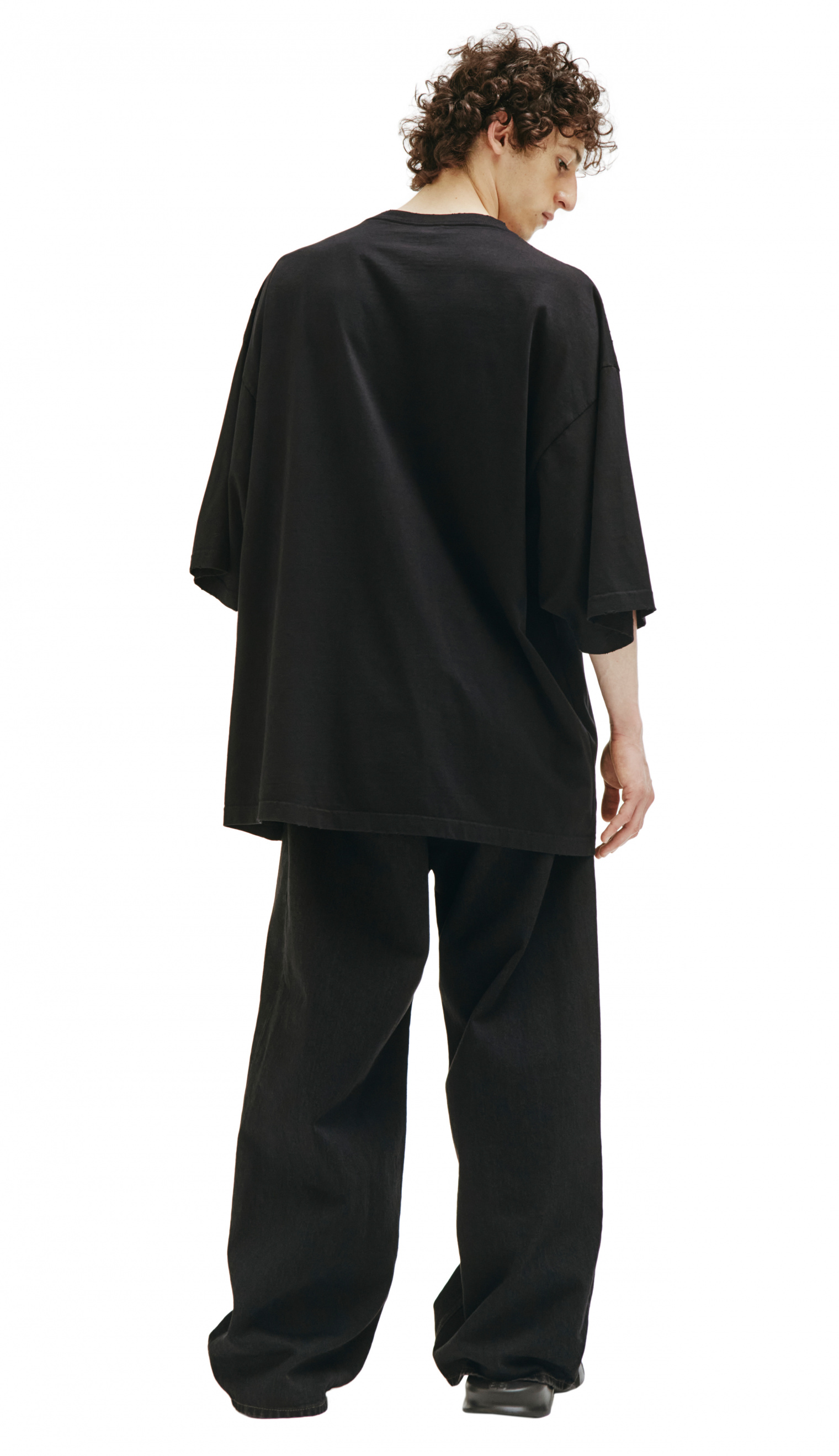 Balenciaga Черная футболка с вышивкой FREE
