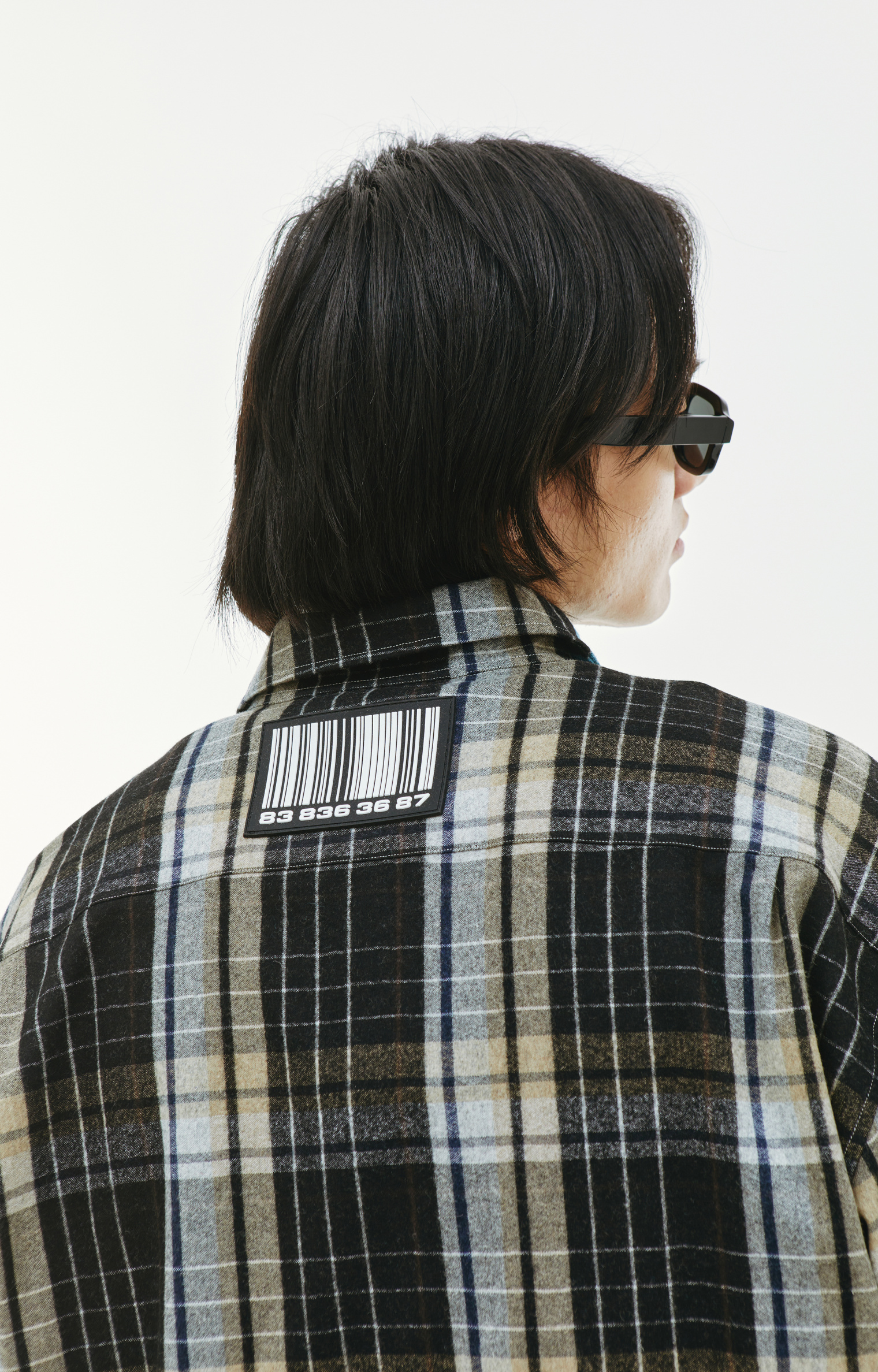 VTMNTS Barcode Plaid Shirt