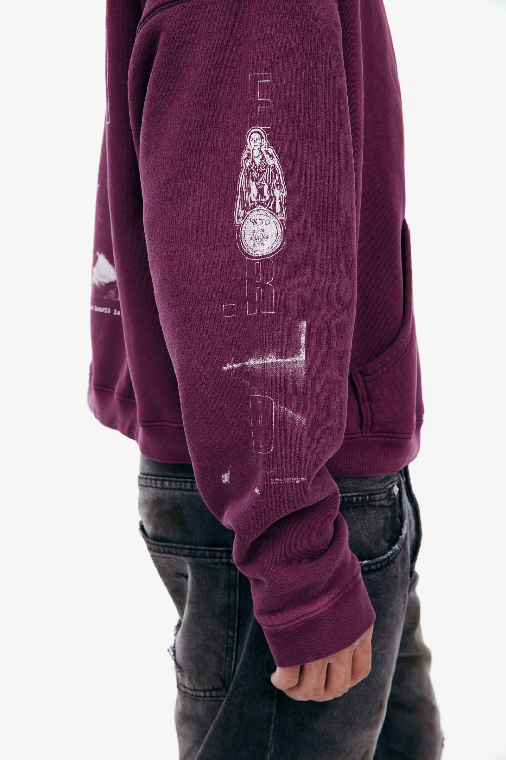 Enfants Riches Déprimés Burgundy hoodie with print