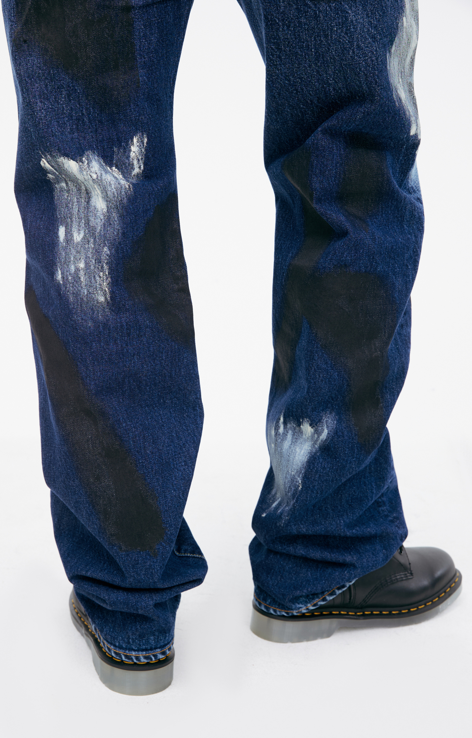 Yohji Yamamoto Paint effect jeans