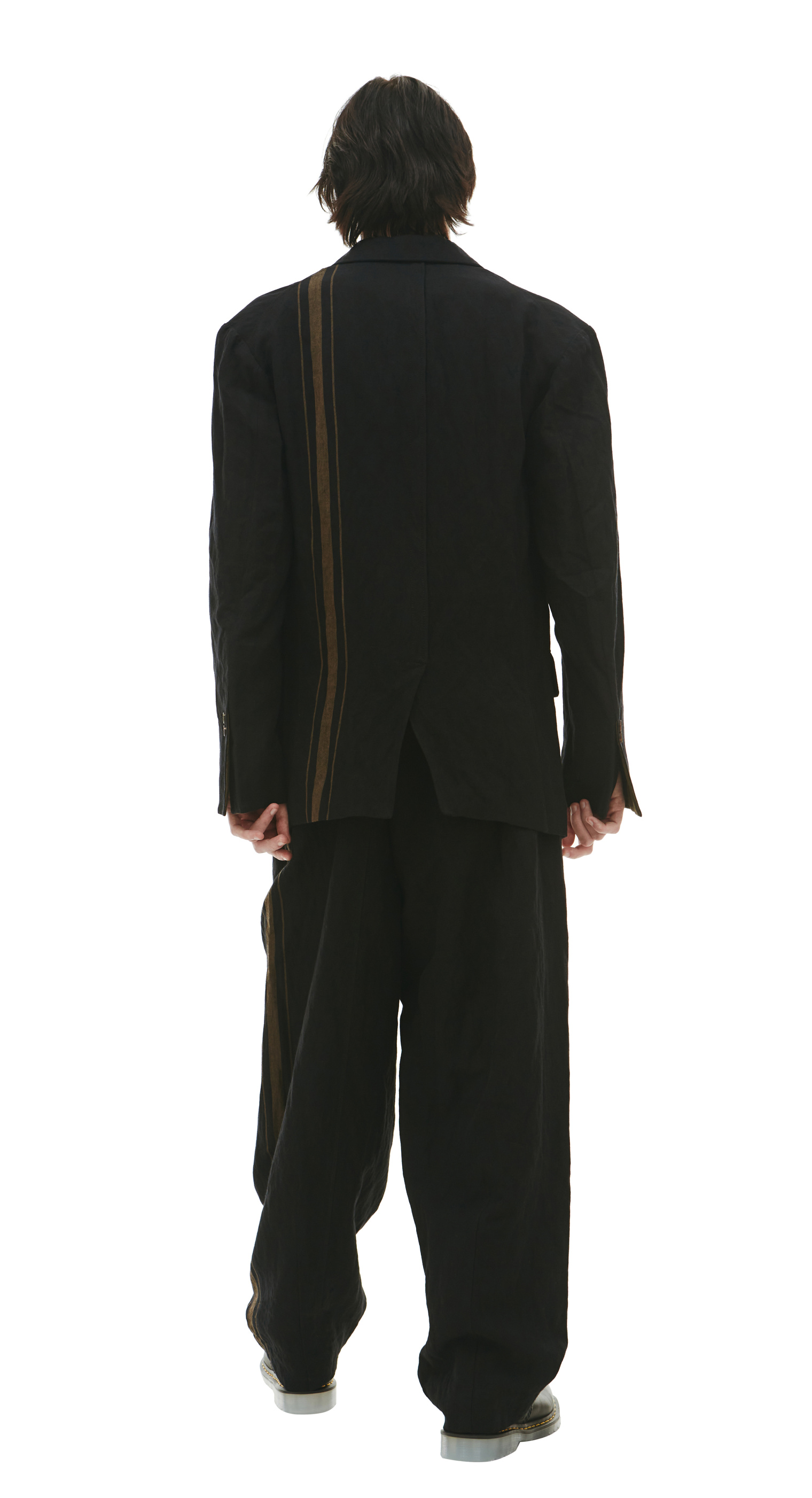 Ziggy Chen Льняной пиджак с контрастной полоской