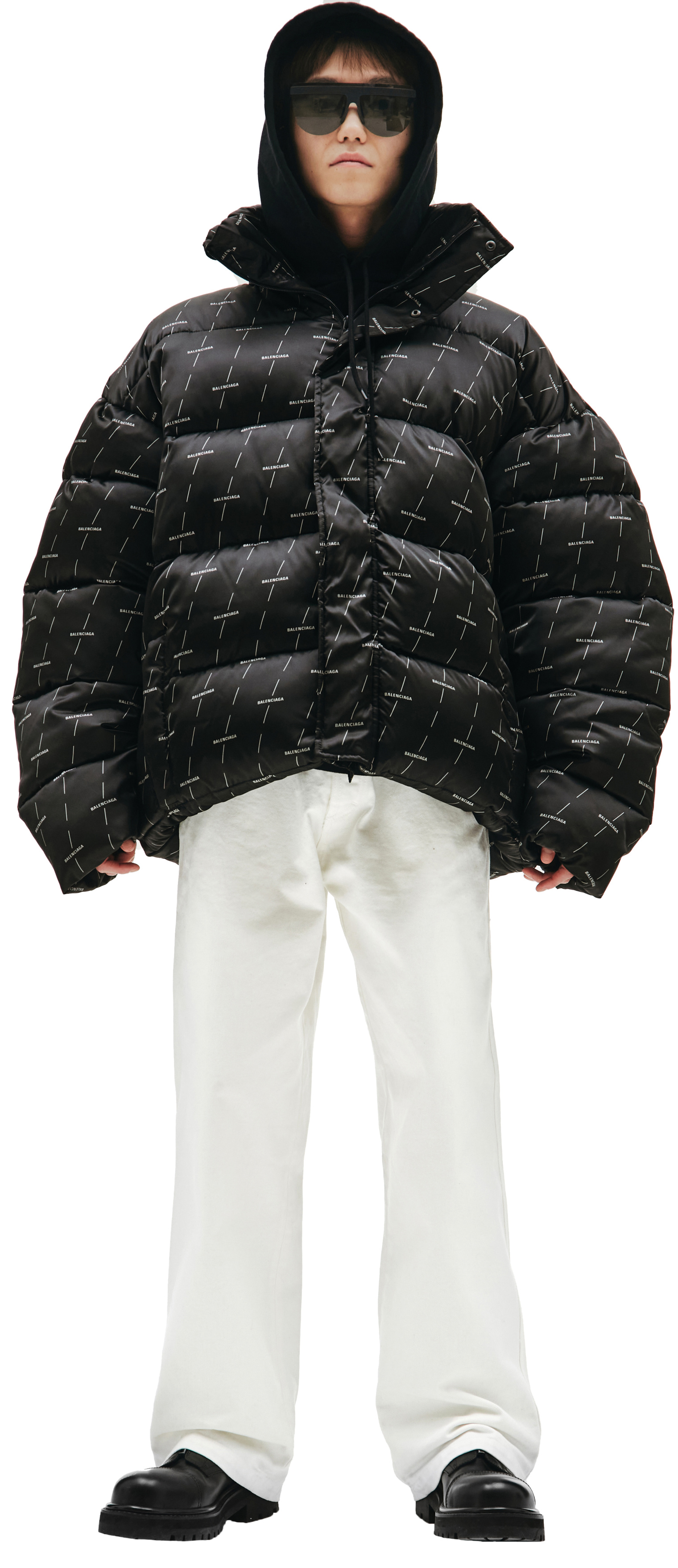 Balenciaga All Over Logo Down Jacket