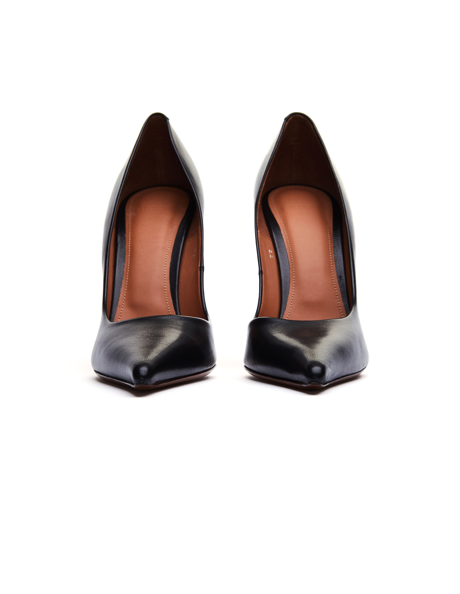 VETEMENTS Black Leather Sexy Stilettos